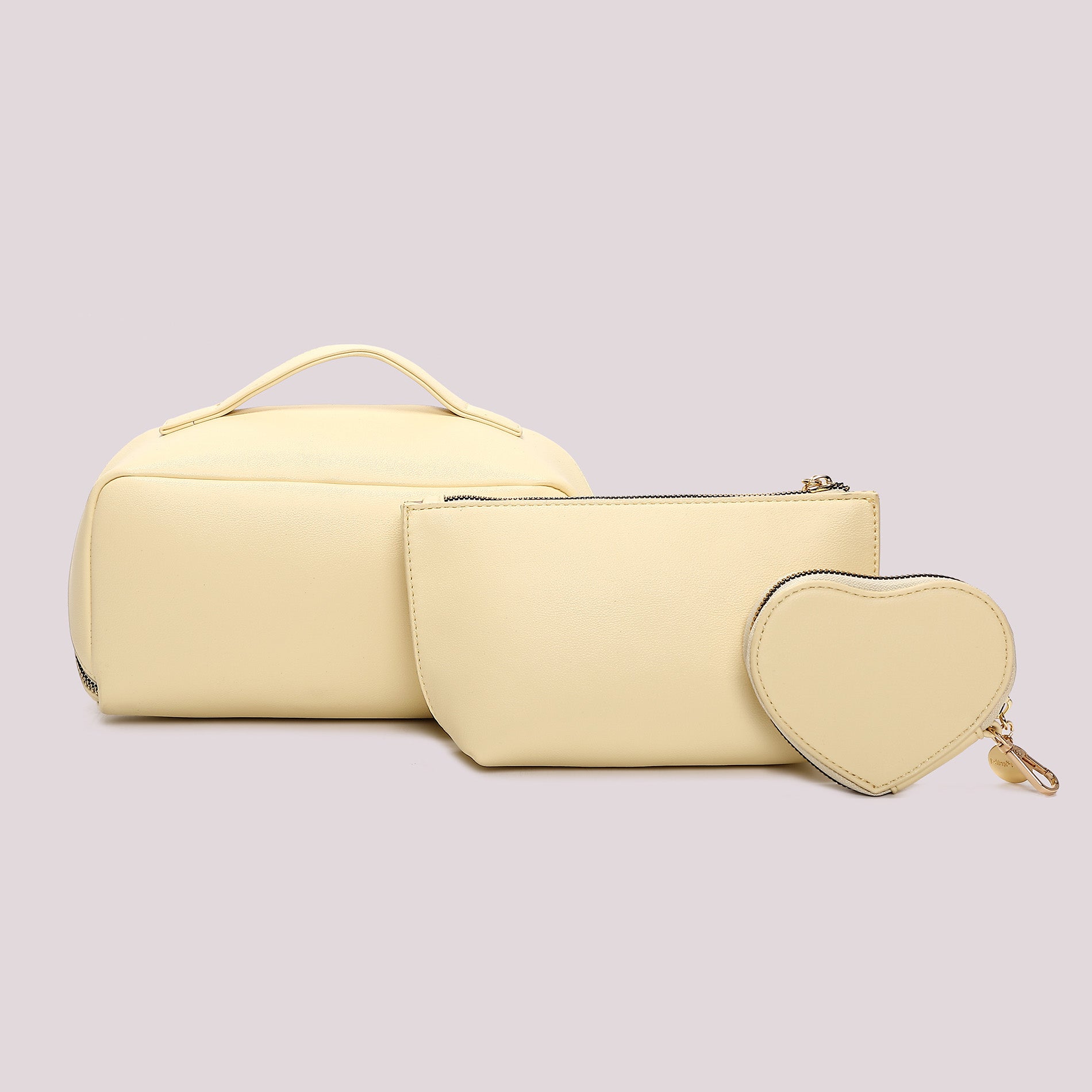 Set beauty donna Mimi Mua con pochette e portamonete coordinati design romantico GIALLO CHIARO TU | Giò Fashion