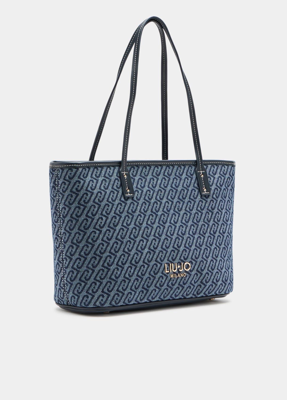 Borsa shopper Liu Jo da donna capiente con doppi manici e design moderno BLU TU | Giò Fashion