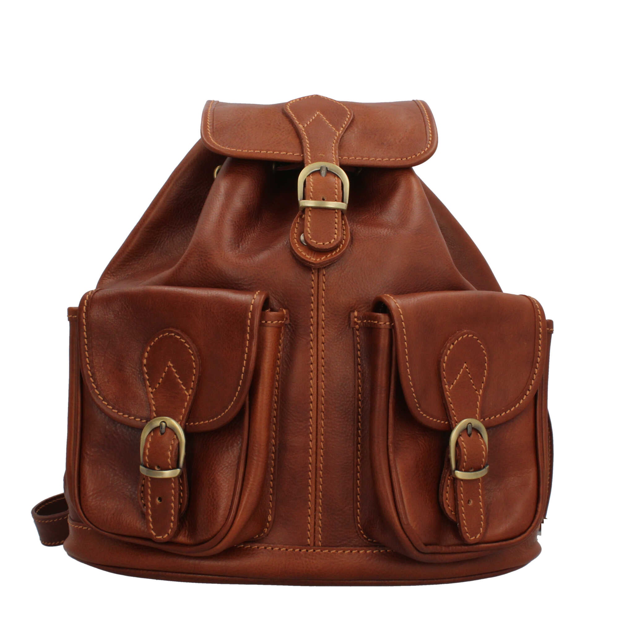 Zaino a sacchetto in vera pelle artigianale Il Giglio Made in Italy Marrone TU | Giò Fashion