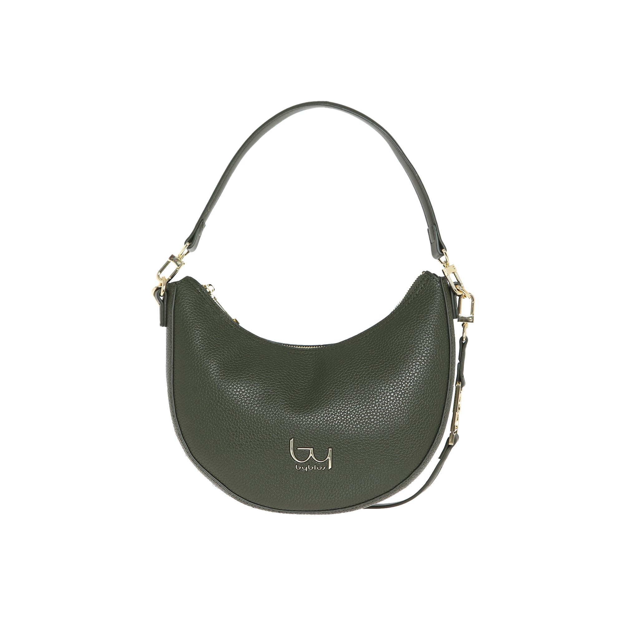 Borsa a spalla By Byblos a mezzaluna con logo frontale VERDE TU | Giò Fashion