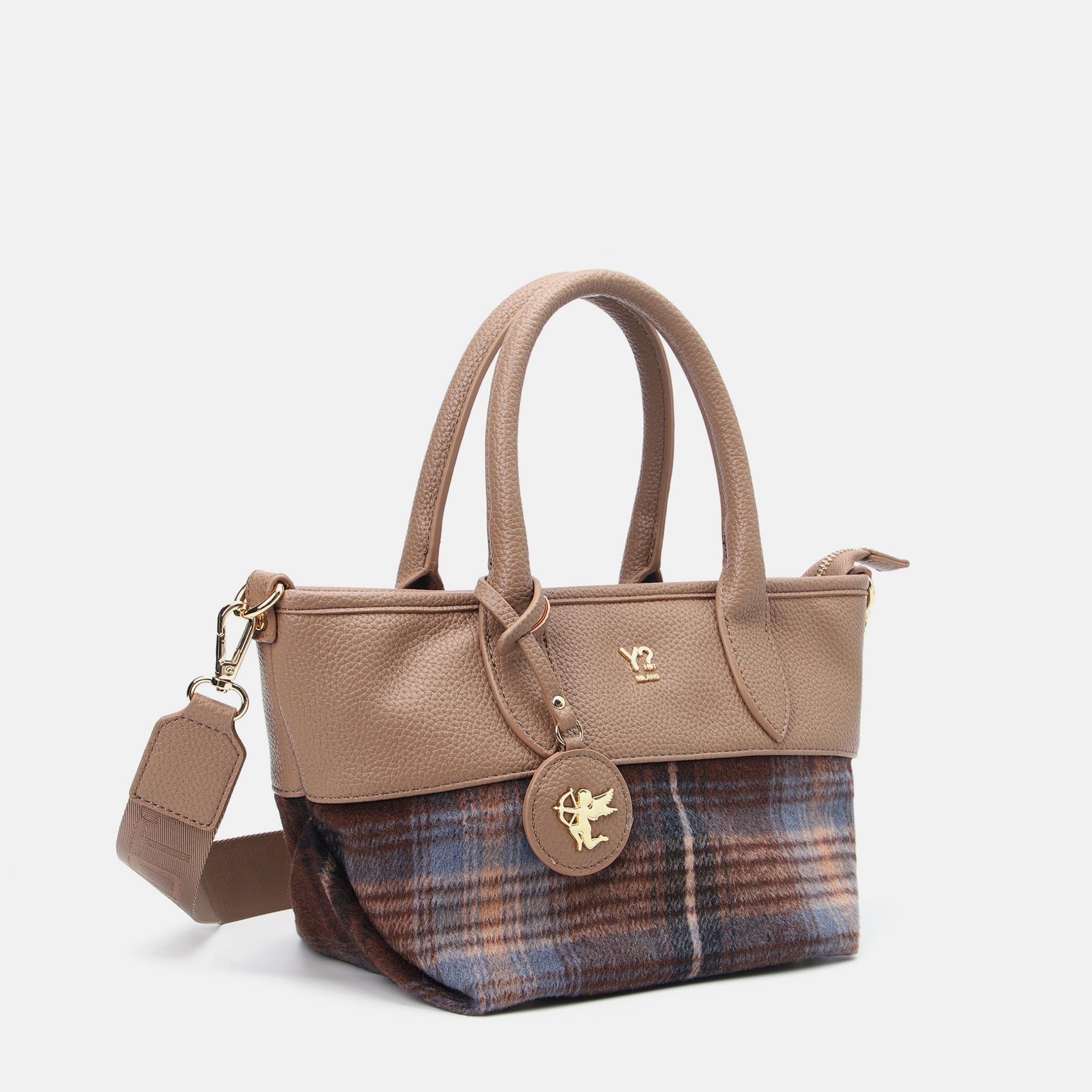 Ynot? Start Borsa Tote Donna con Dettaglio in Eco Pelliccia