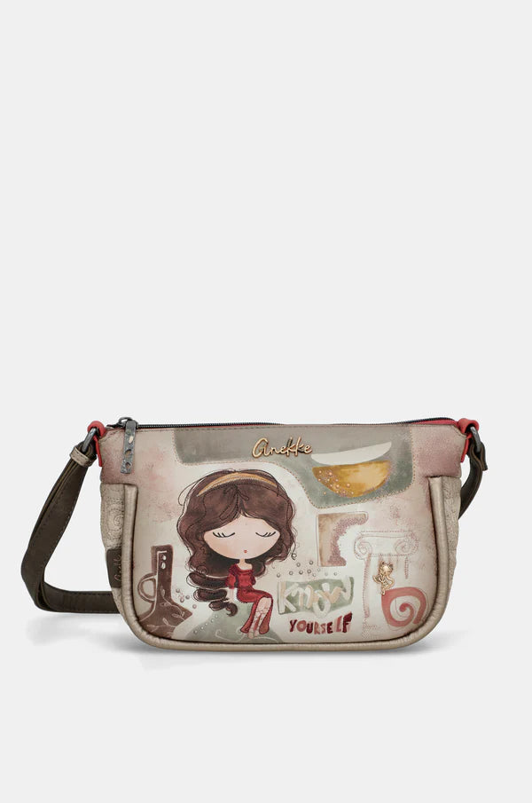 Borsa Anekke Donna a Tracolla Compatta con Zip Stile Casual