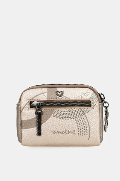 Portamonete donna Anekke compatto con zip e tasca organizer Beige TU | Giò Fashion
