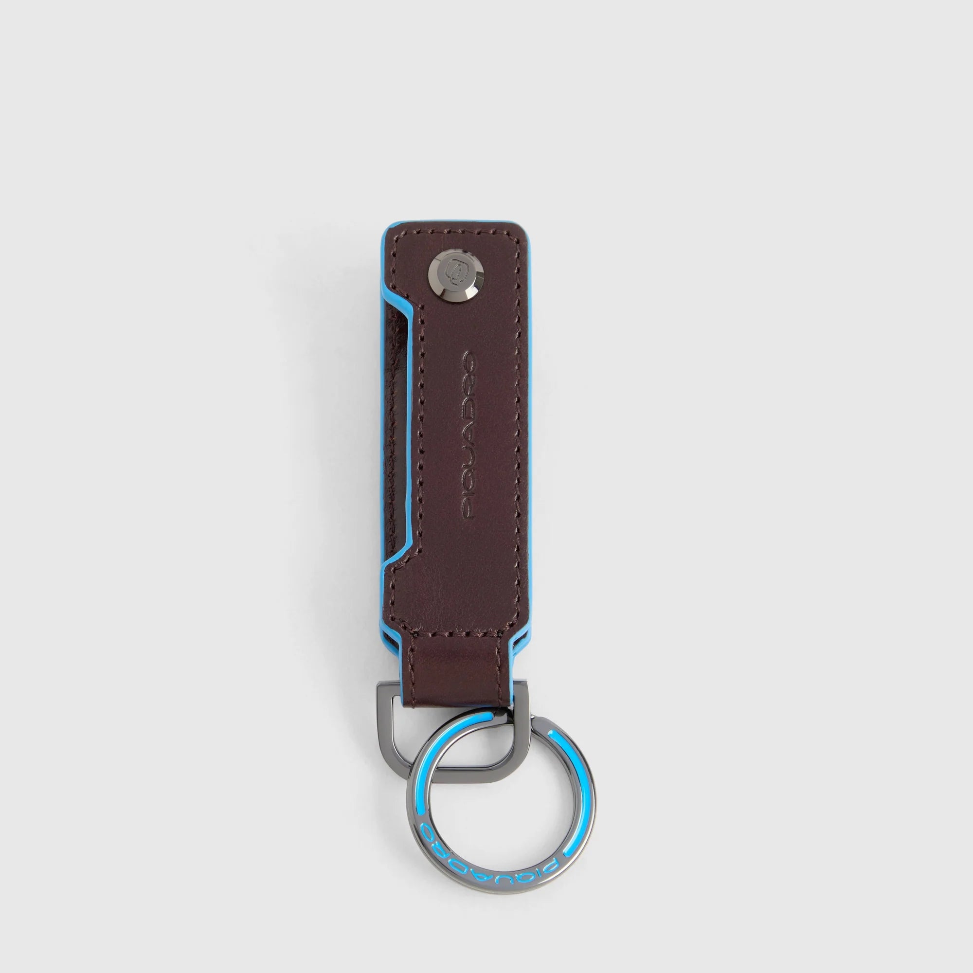 Piquadro Portachiavi Casa in Pelle Blue Square Blu Notte