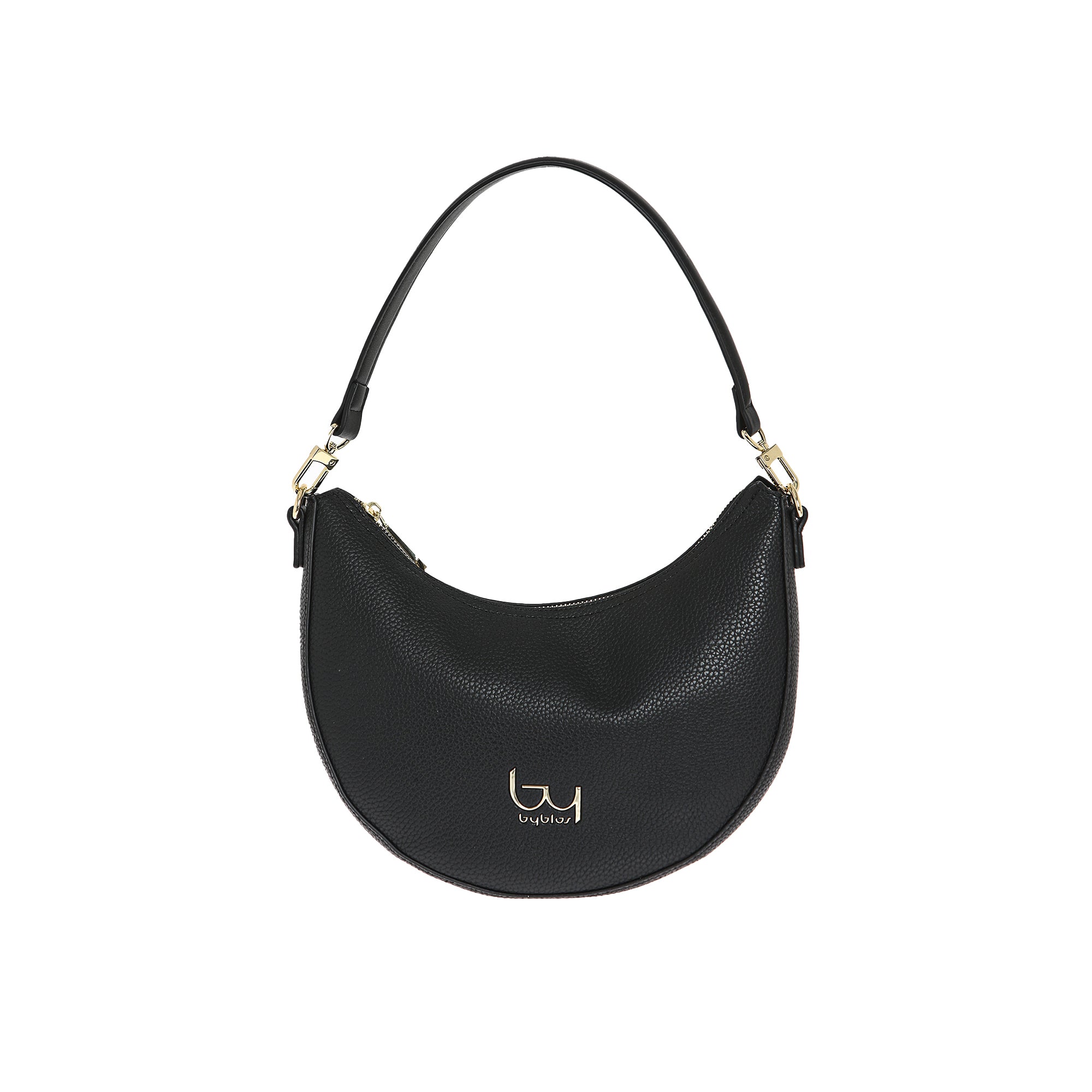 Borsa a spalla By Byblos a mezzaluna con logo frontale NERO TU | Giò Fashion