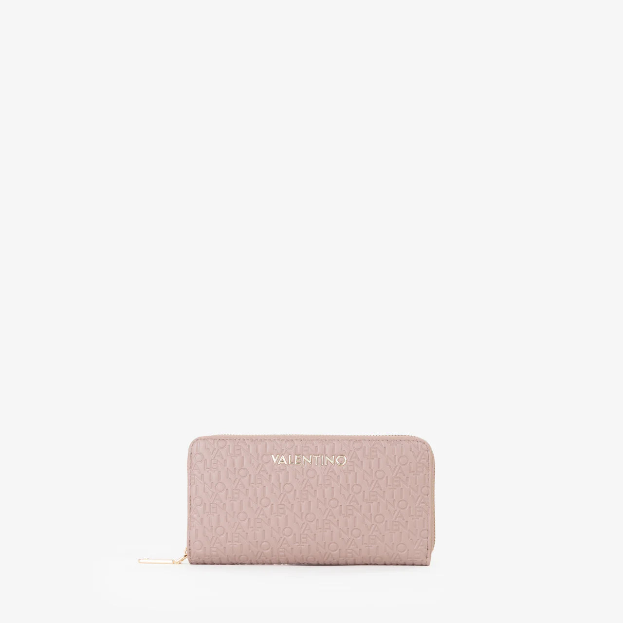 Valentino portafoglio donna zip around con logo in rilievo Beige TU | Giò Fashion
