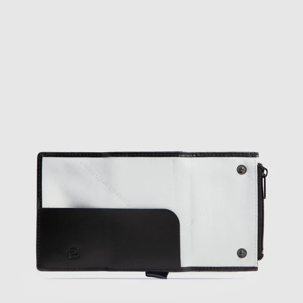 Portacarte Piquadro Ducati in pelle con protezione RFID e portamonete