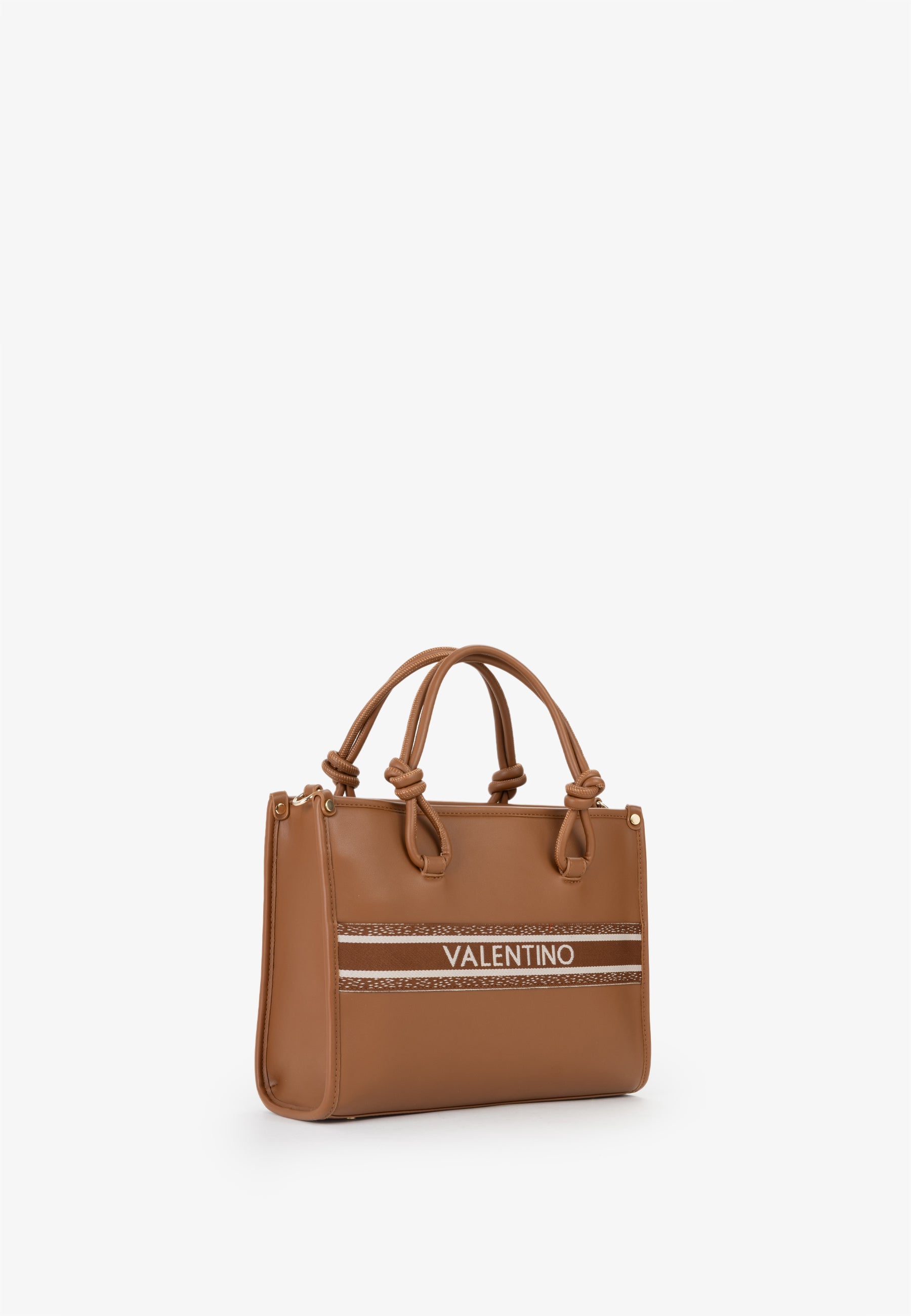 Borsa a mano donna Mario Valentino con tracolla logata e design strutturato Cuoio TU | Giò Fashion