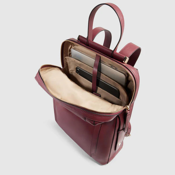 Piquadro zaino porta PC 14" in pelle con protezione antiurto BORDEAUX TU | Giò Fashion