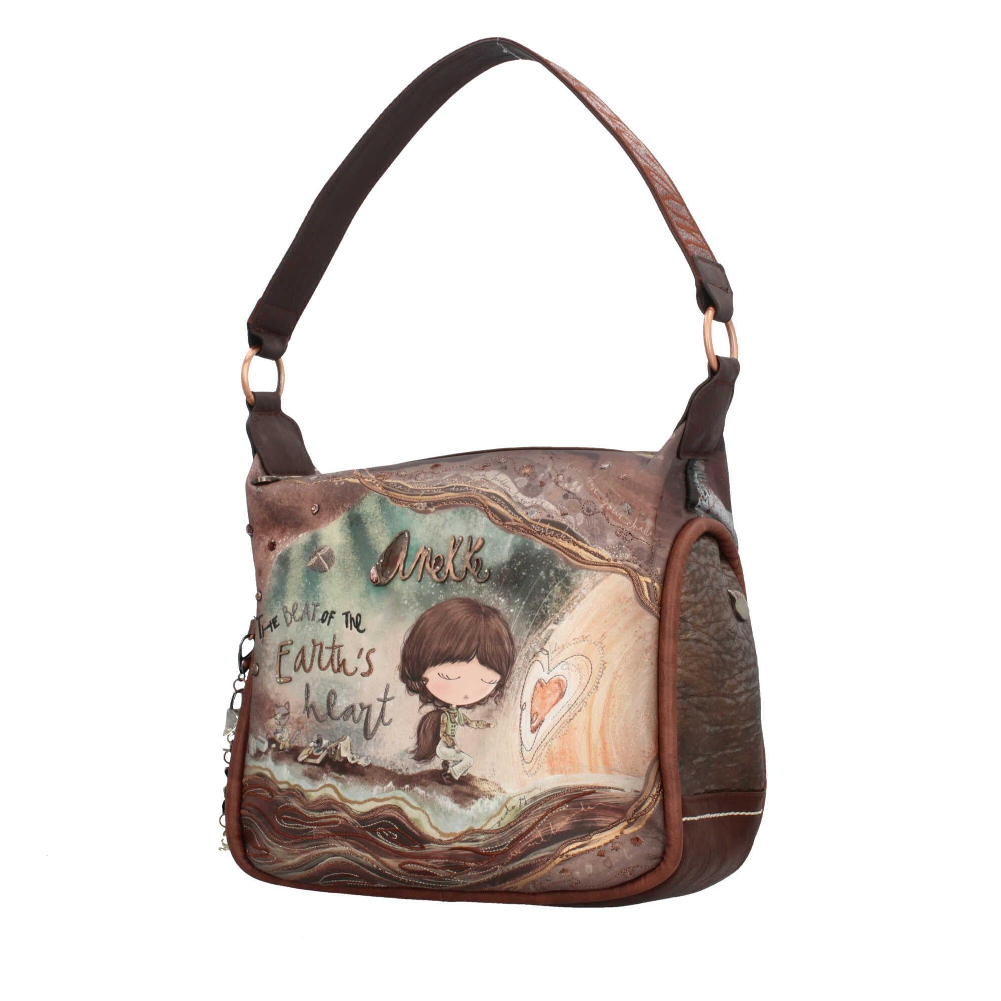 Borsa a spalla Anekke con illustrazione "The Beat of the Earth"