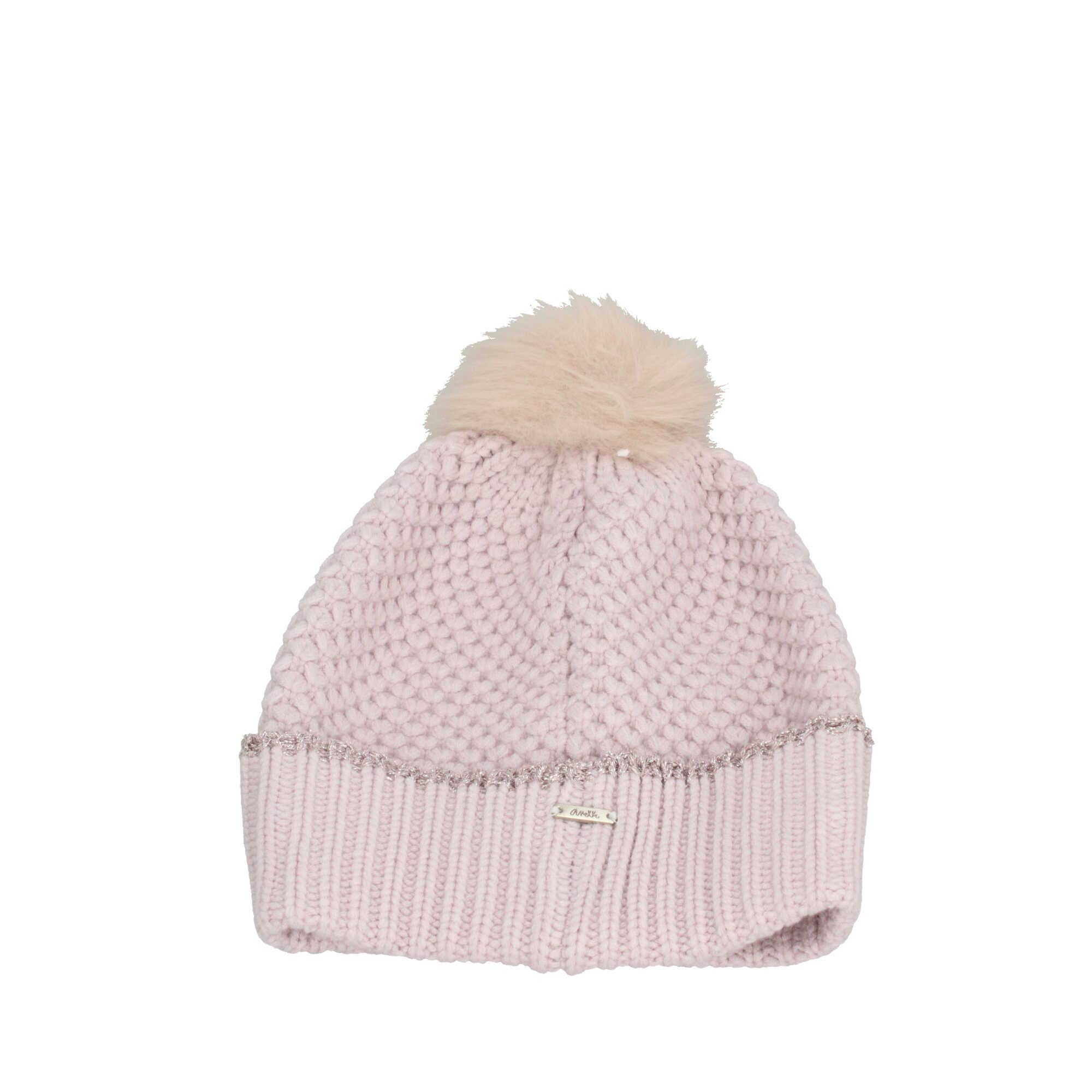 Cappello Anekke in maglia con pompon soffice e bordo risvoltato