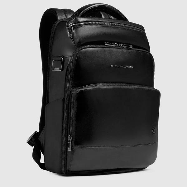 Zaino Piquadro in pelle porta PC e tablet con organizer interno Nero TU | Giò Fashion