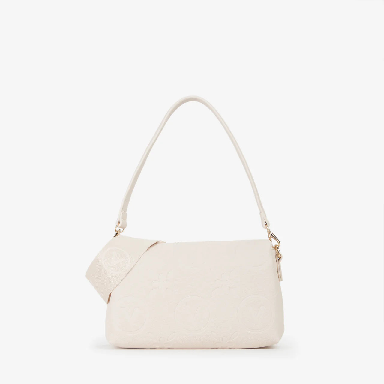 Valentino borsa a spalla Samba piccola con doppio manico Avorio TU | Giò Fashion