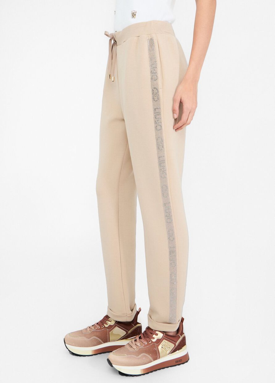 Liu Jo pantaloni jogger con bande laterali logate Beige S | Giò Fashion