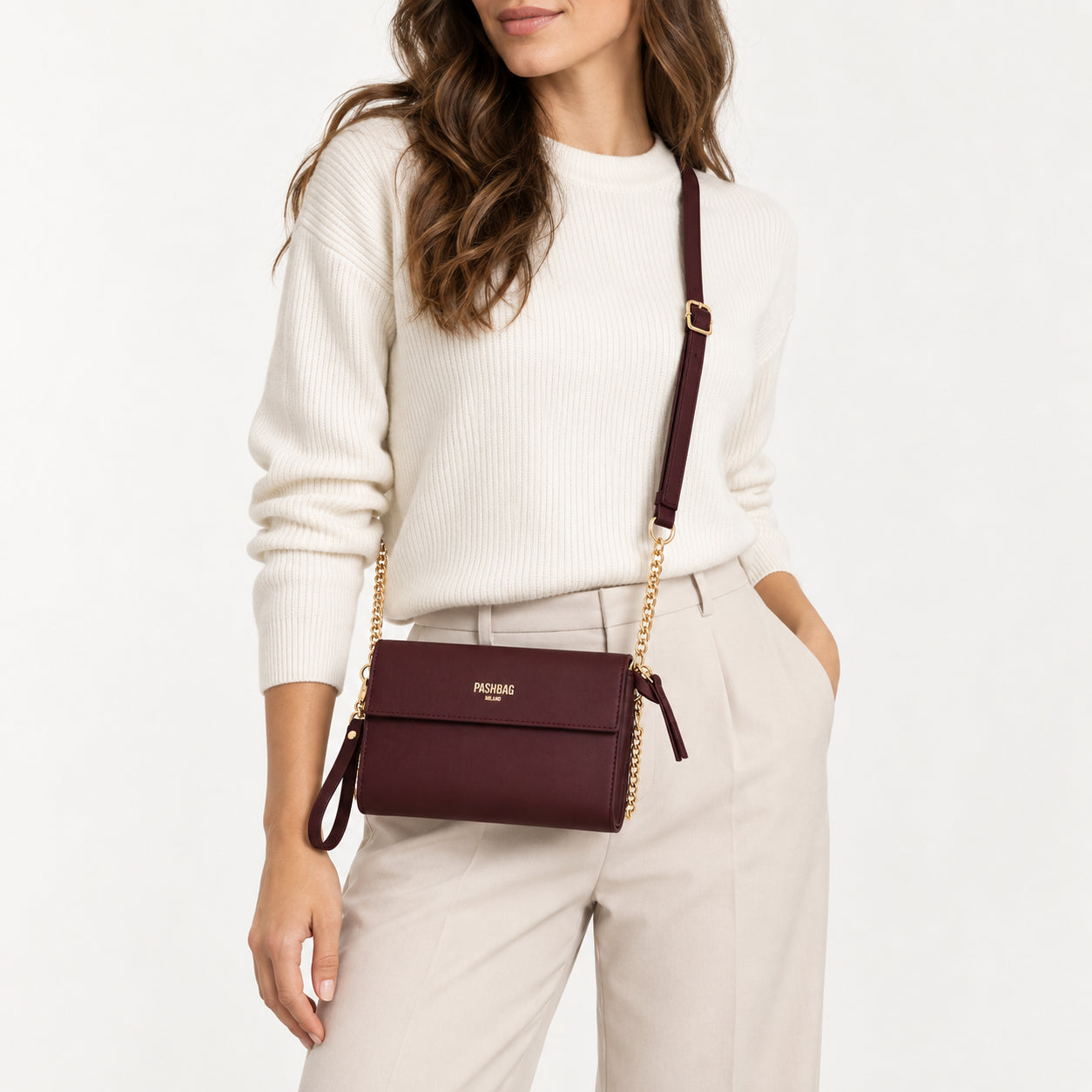 PashBag Borsa a Tracolla con Patta e Catena