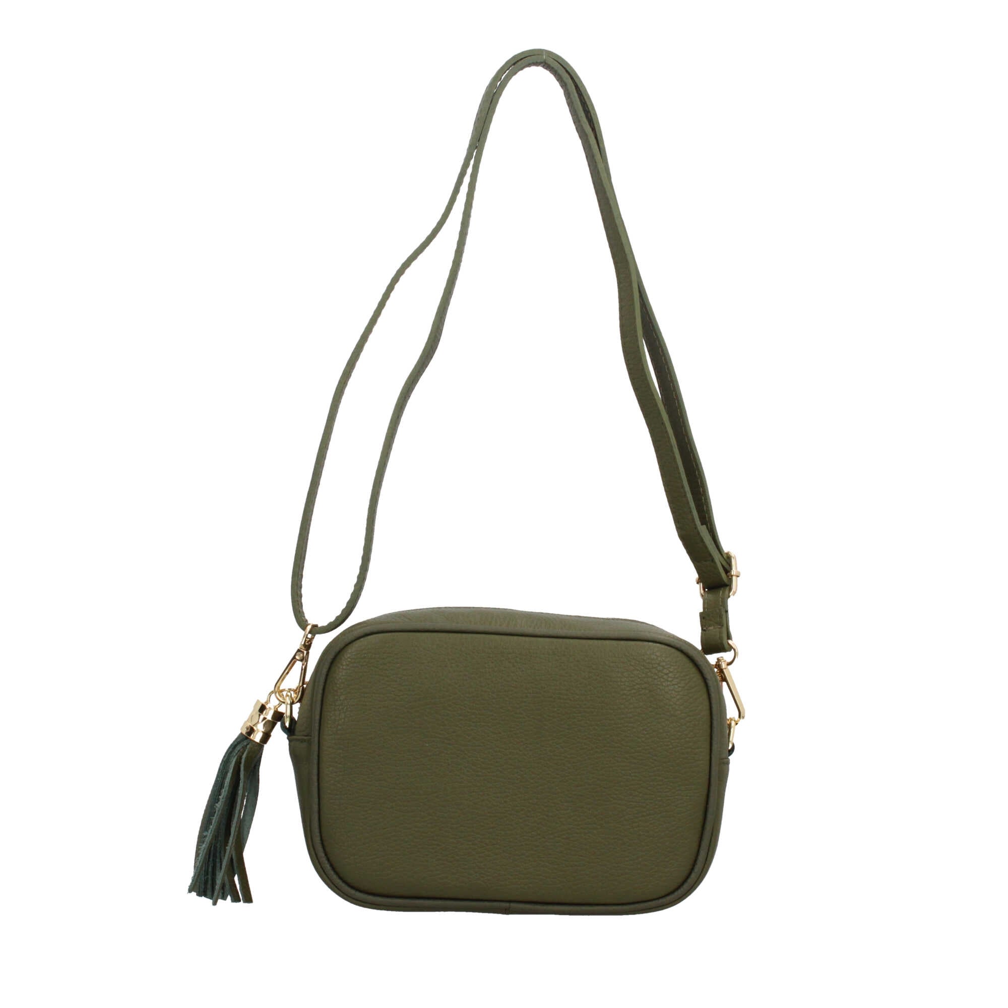 BORSA A TRACOLLA IN VERA PELLE VERDE TU | Giò Fashion