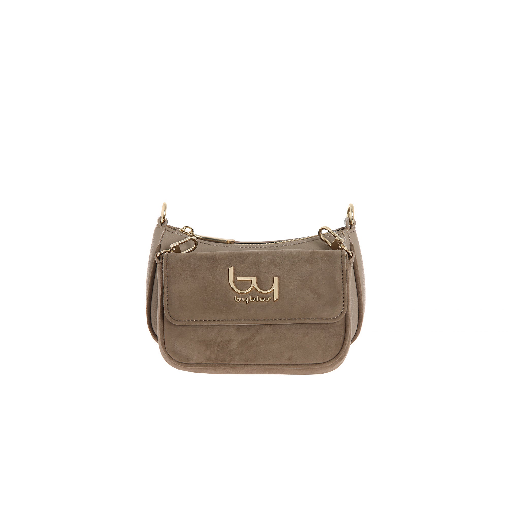 Borsa a tracolla By Byblos effetto scamosciato con logo frontale Beige TU | Giò Fashion