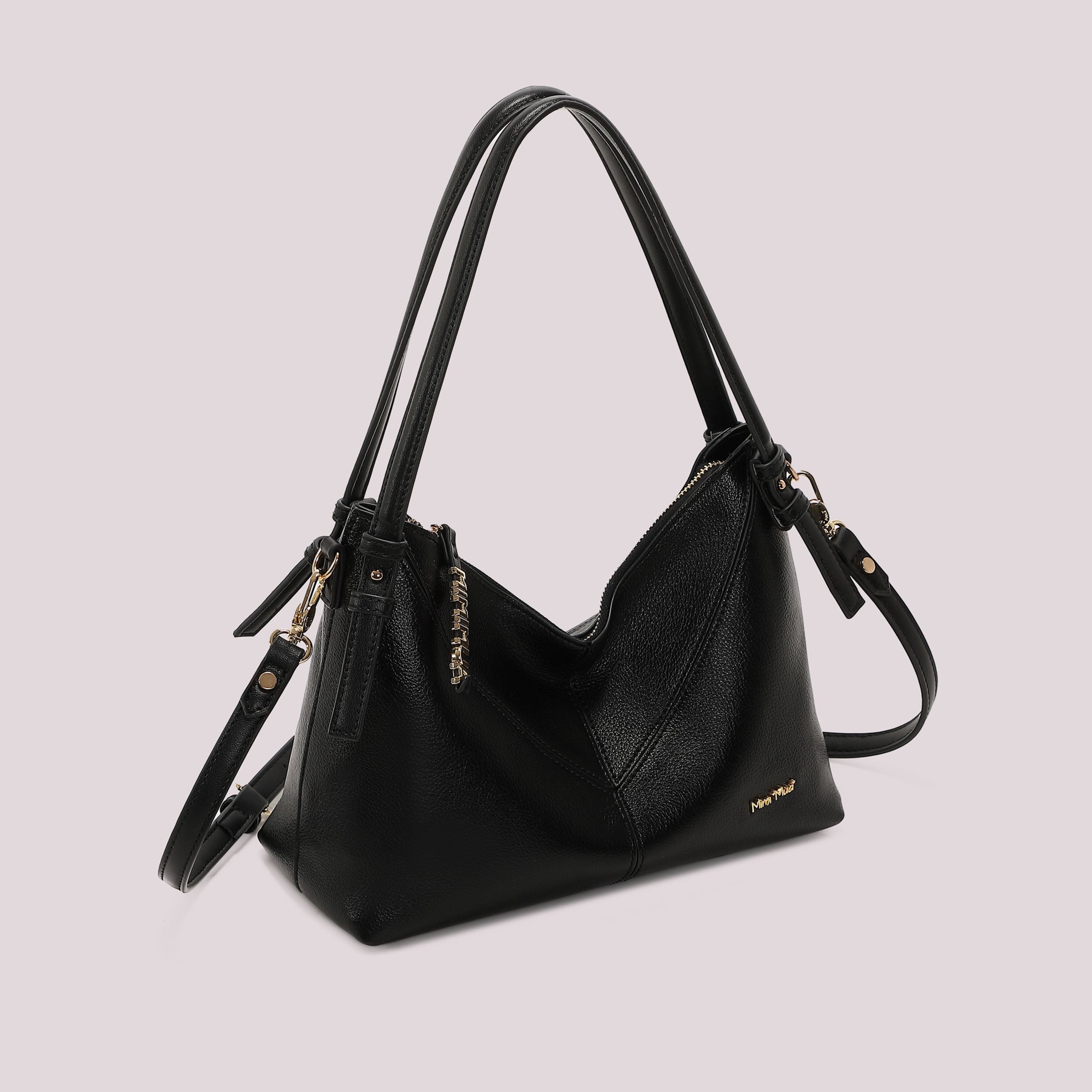 Borsa a Spalla Donna Mimi Mua con Dettaglio Logo sulla Zip