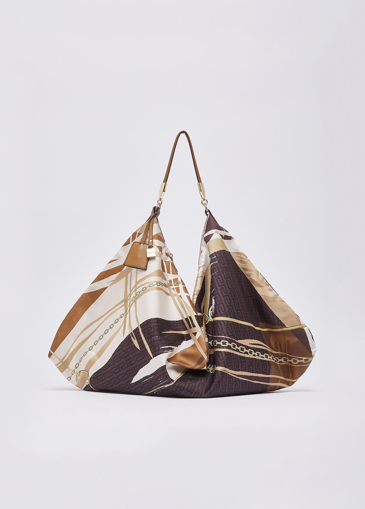 Borsa a spalla Liu Jo grande morbida con chiusura zip e manico regolabile Marrone TU | Giò Fashion