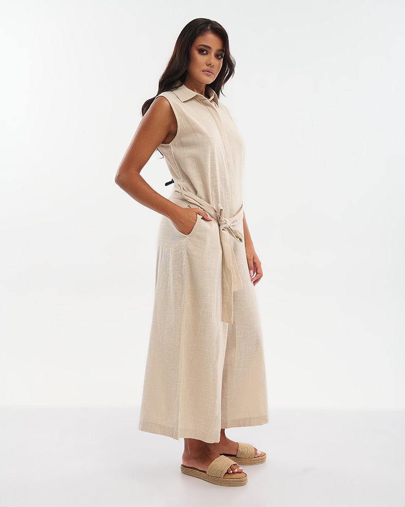Ble Resort Collection Tuta Senza Maniche con Cintura