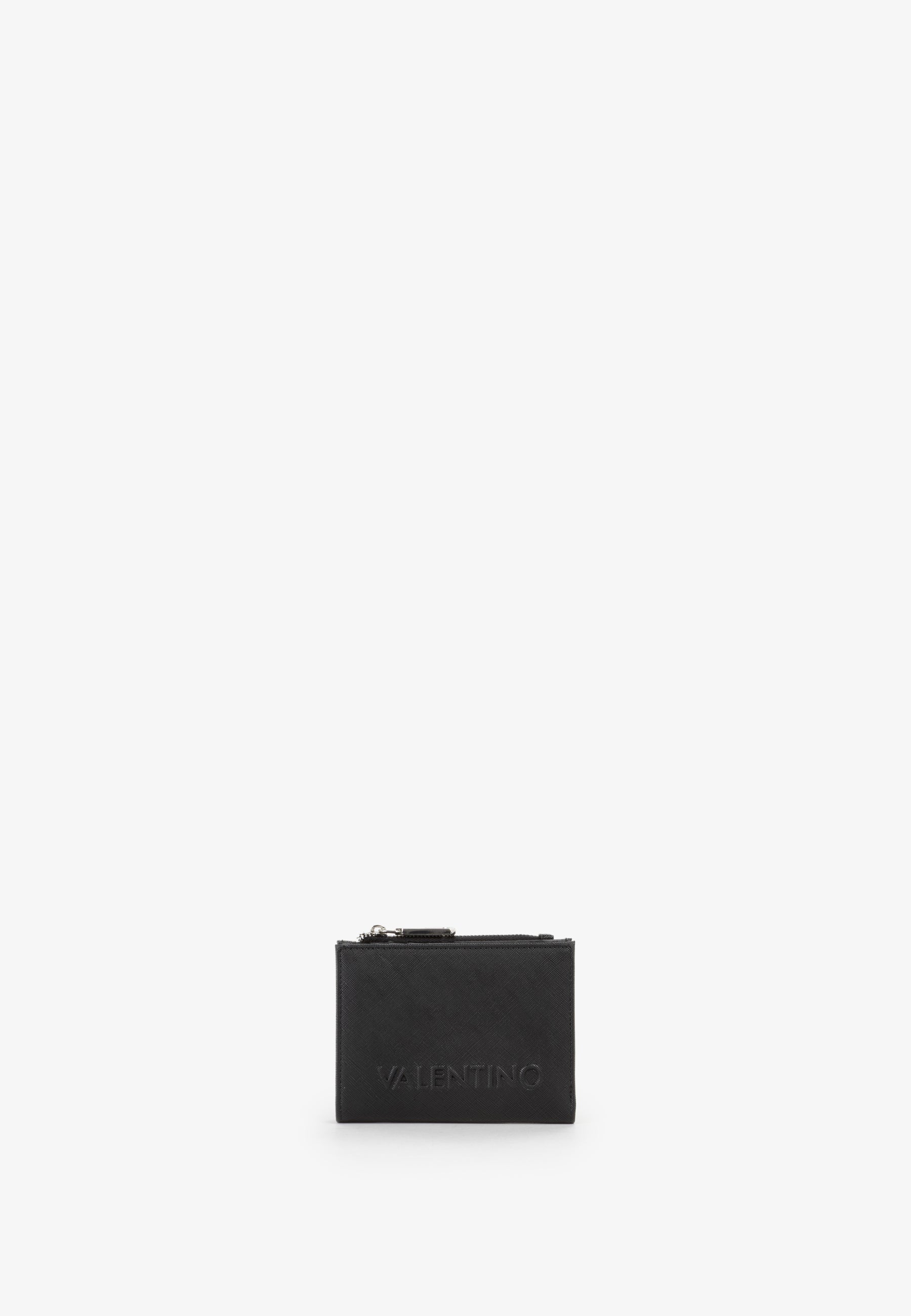 Portafoglio compatto donna Mario Valentino con zip e logo frontale Nero TU | Giò Fashion