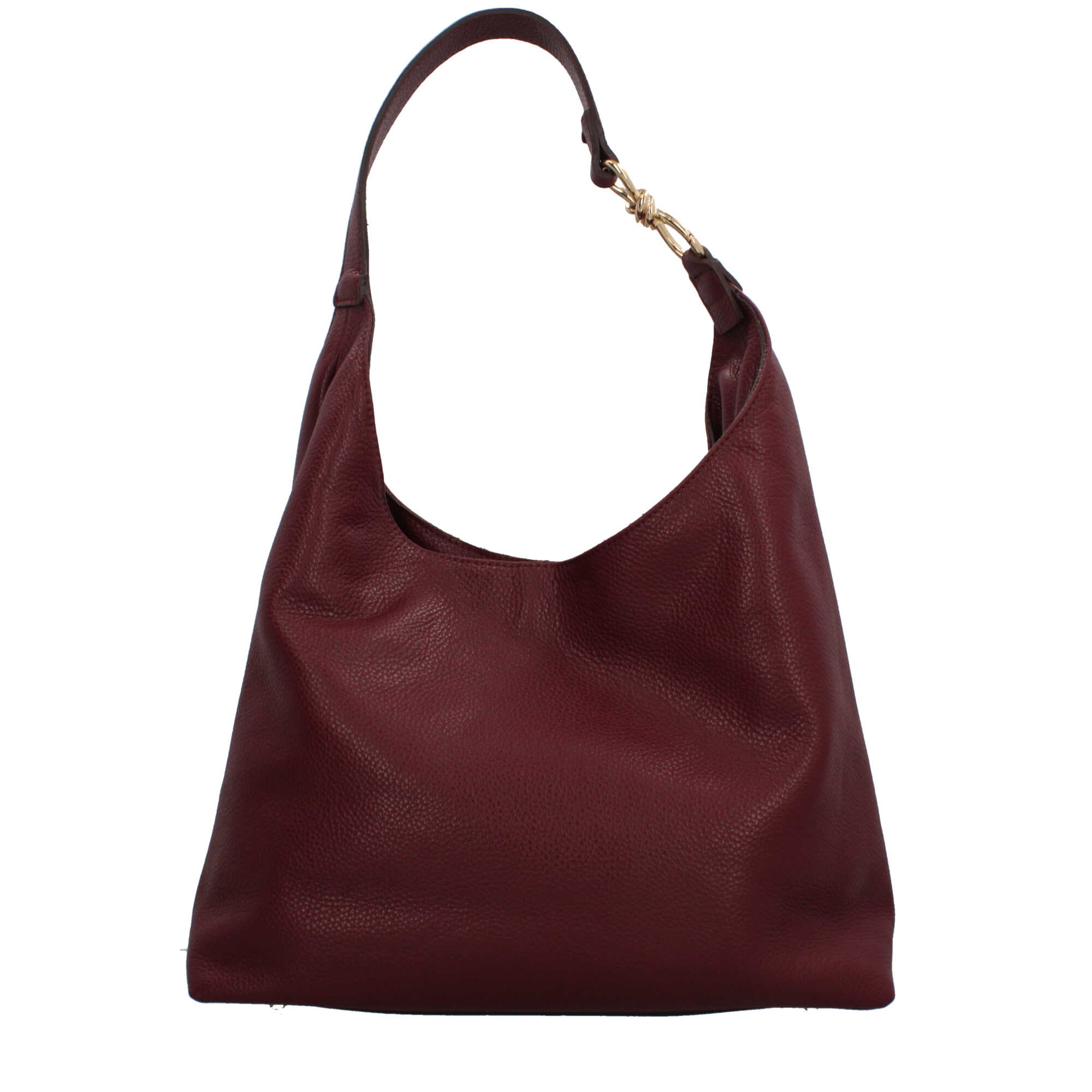 Borsa a spalla in vera pelle martellata Made in Italy BORDEAUX TU | Giò Fashion
