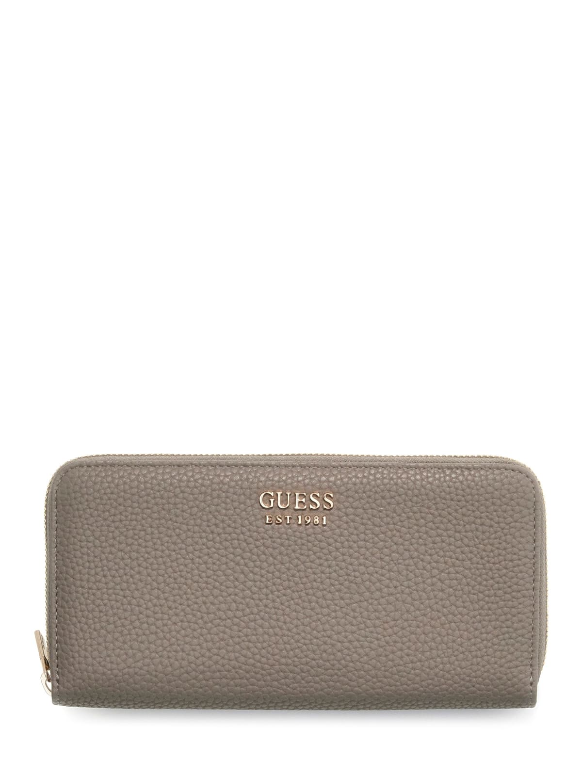Portafoglio lungo Guess donna effetto pelle martellata con zip TAUPE SCURO TU | Giò Fashion