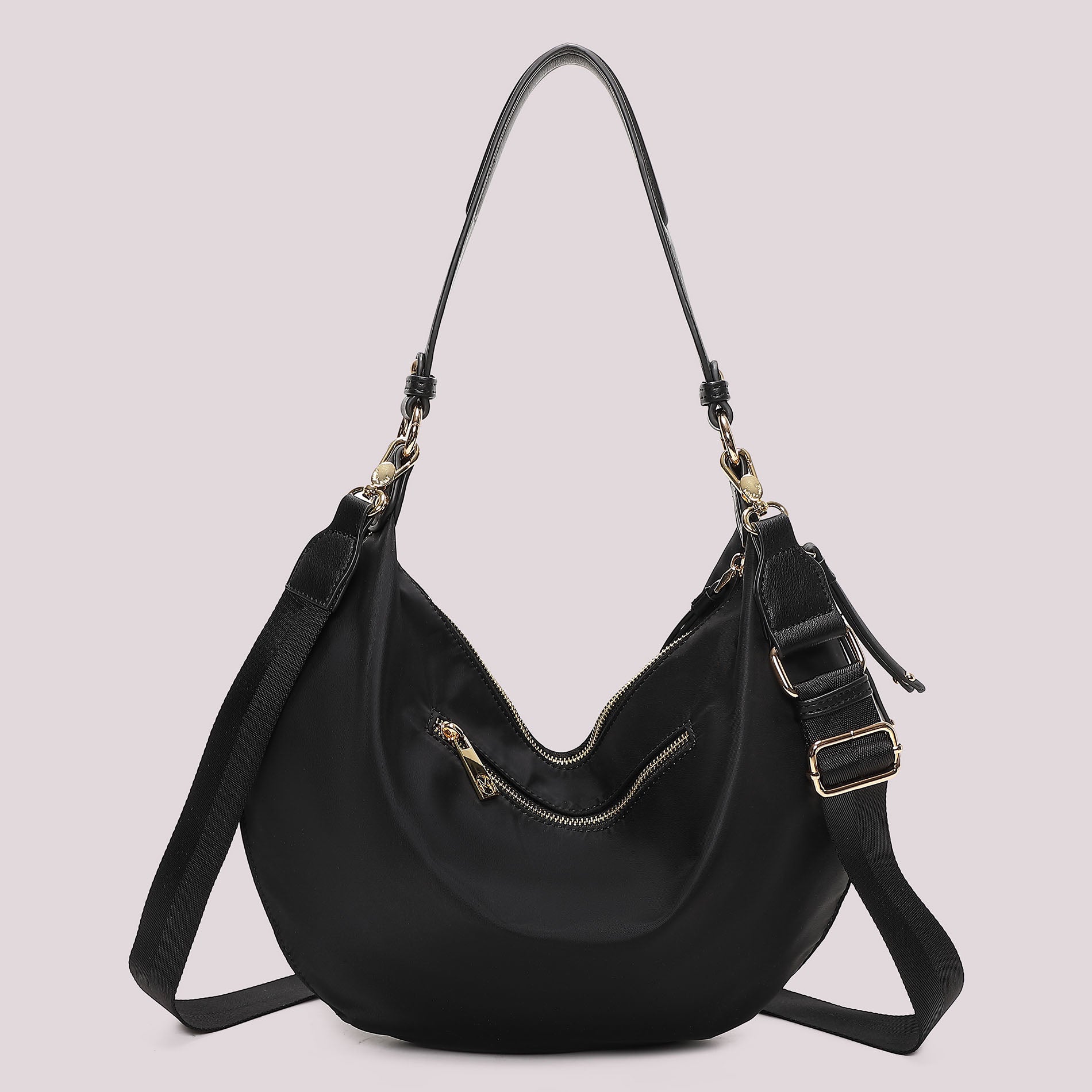 Mimi Mua borsa a spalla morbida con tracolla regolabile NERO TU | Giò Fashion