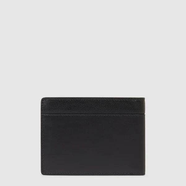 Portafoglio Piquadro in pelle con porta monete e 4 fessure carte NERO TU | Giò Fashion