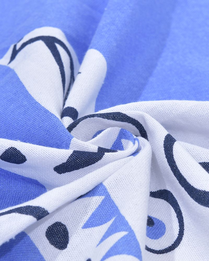 Ble Resort Collection Telo Mare Pestemal Blu e Bianco con Tartarughe