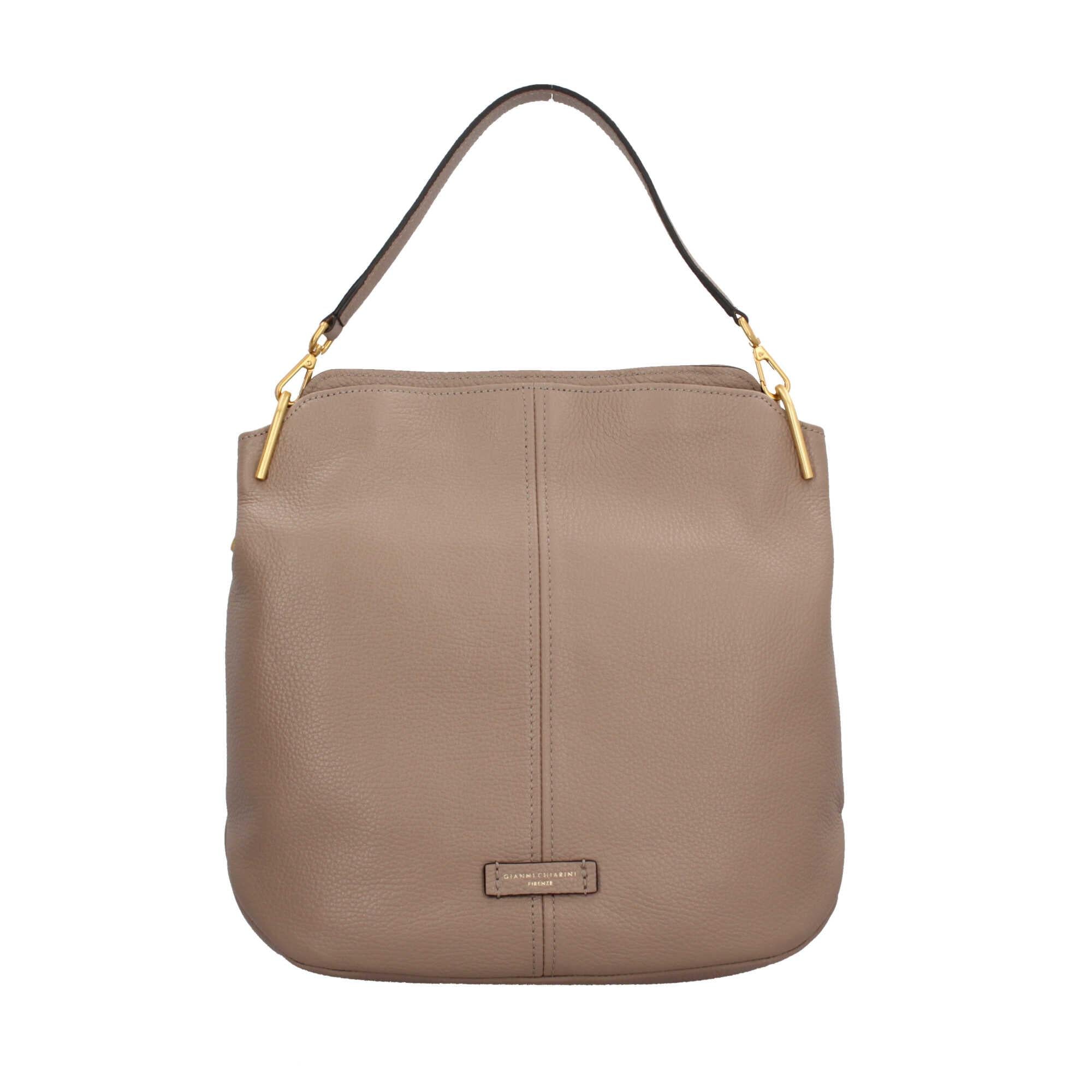 Gianni Chiarini Leila Hobo Bag in Pelle Martellata con Dettagli Luminosi