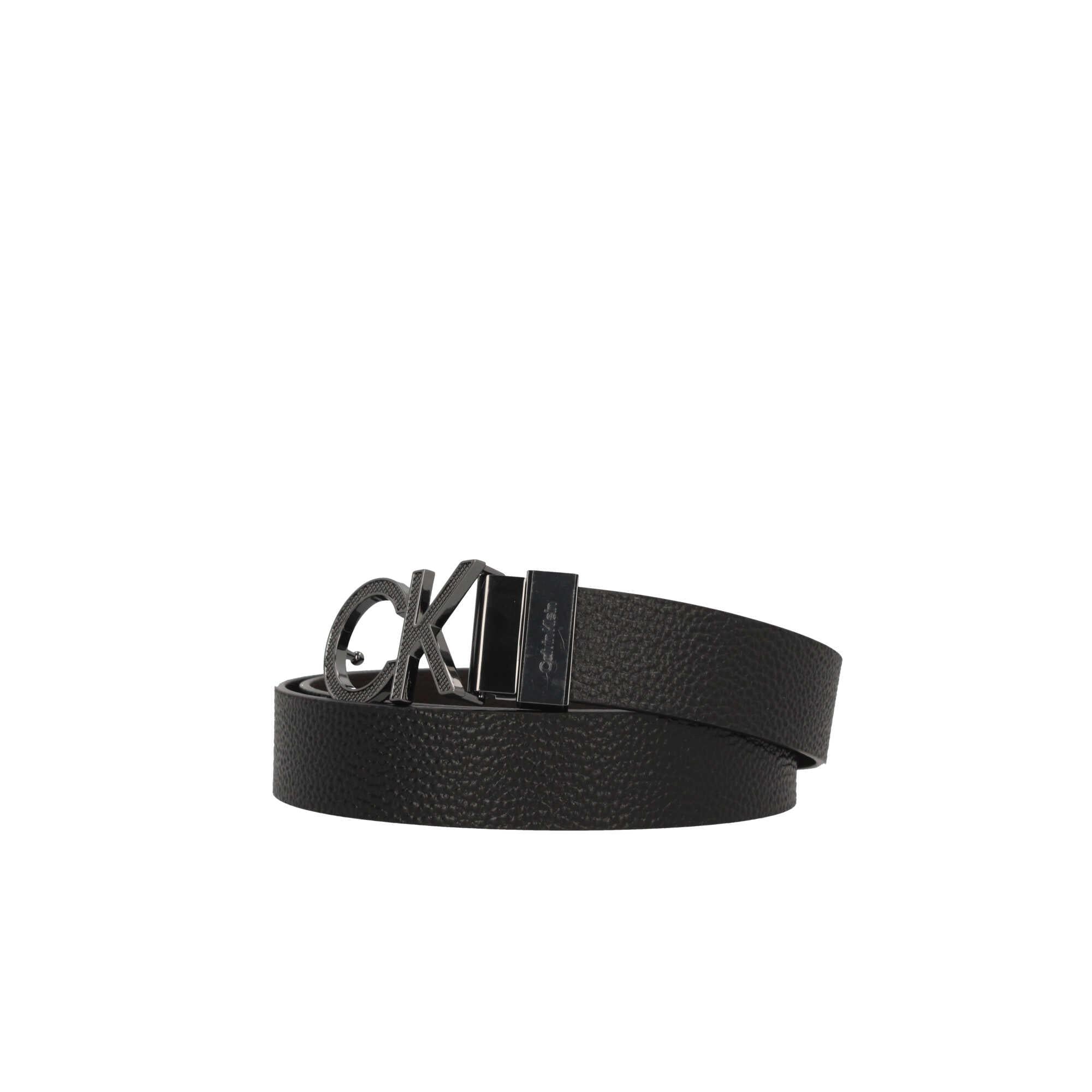 Cintura Calvin Klein Reversibile in Pelle con Fibbia Logo Metallico