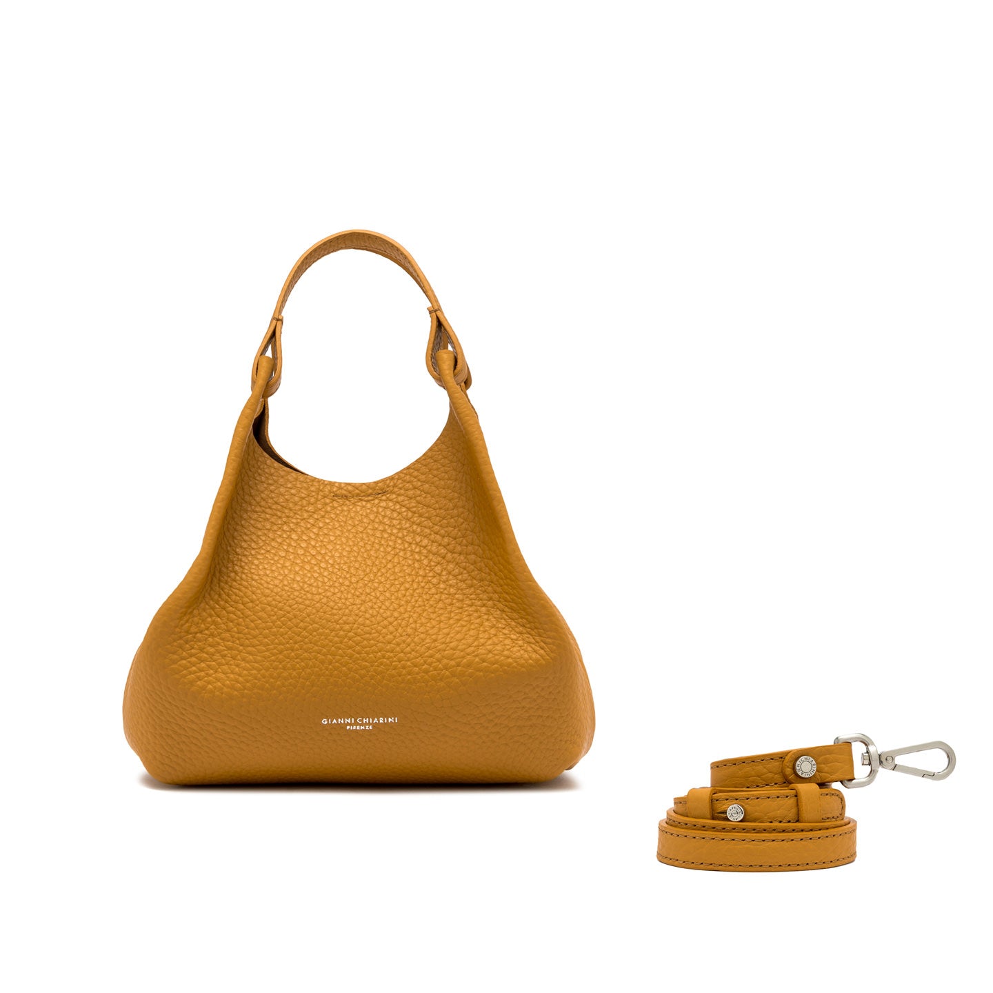 Gianni Chiarini Dua borsa in pelle grana maxi con doppi manici e tracolla