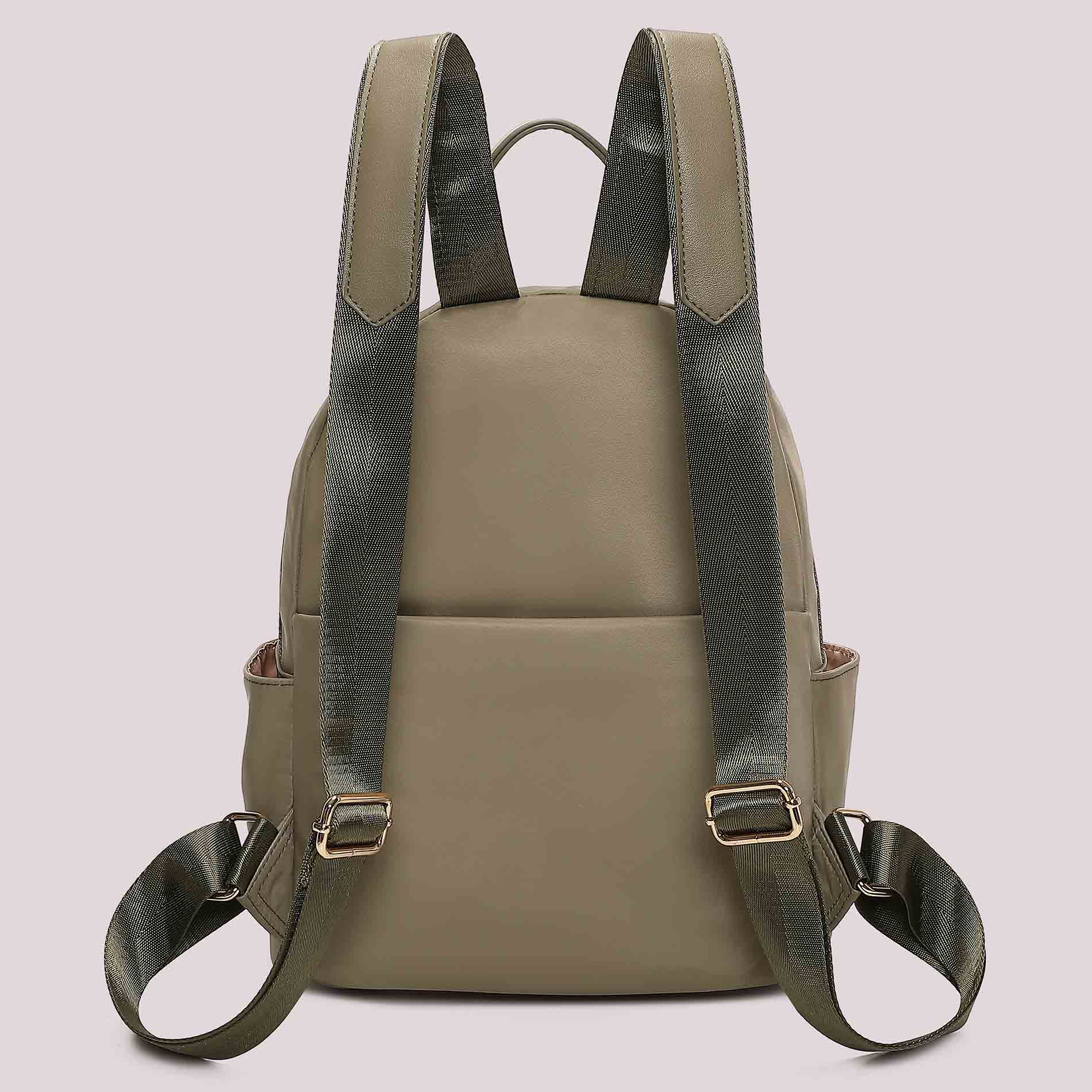 Zaino donna Mimi Mua elegante con tasca frontale e chiusura zip VERDE MILITARE TU | Giò Fashion