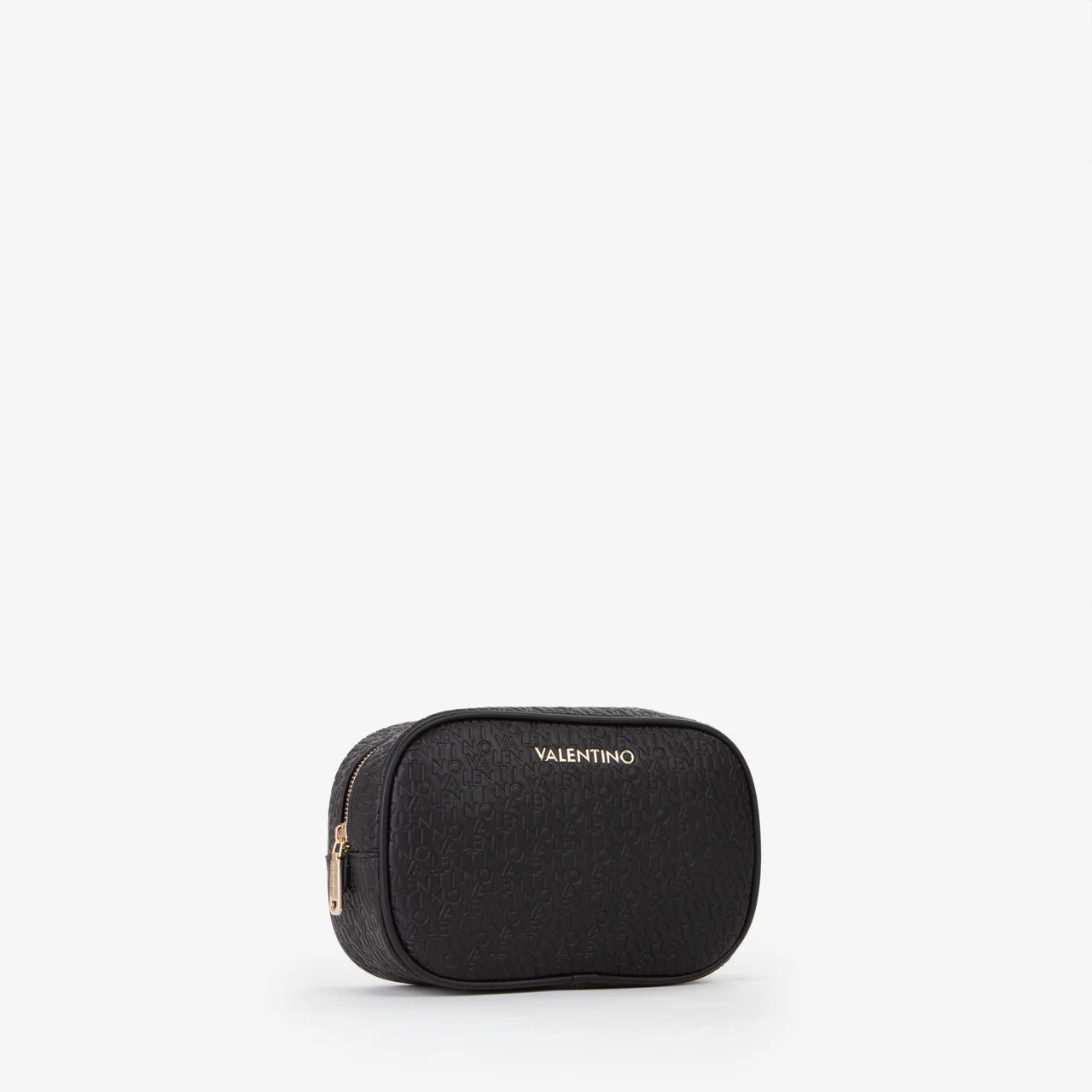 Valentino beauty case donna compatto con logo in rilievo Nero TU | Giò Fashion