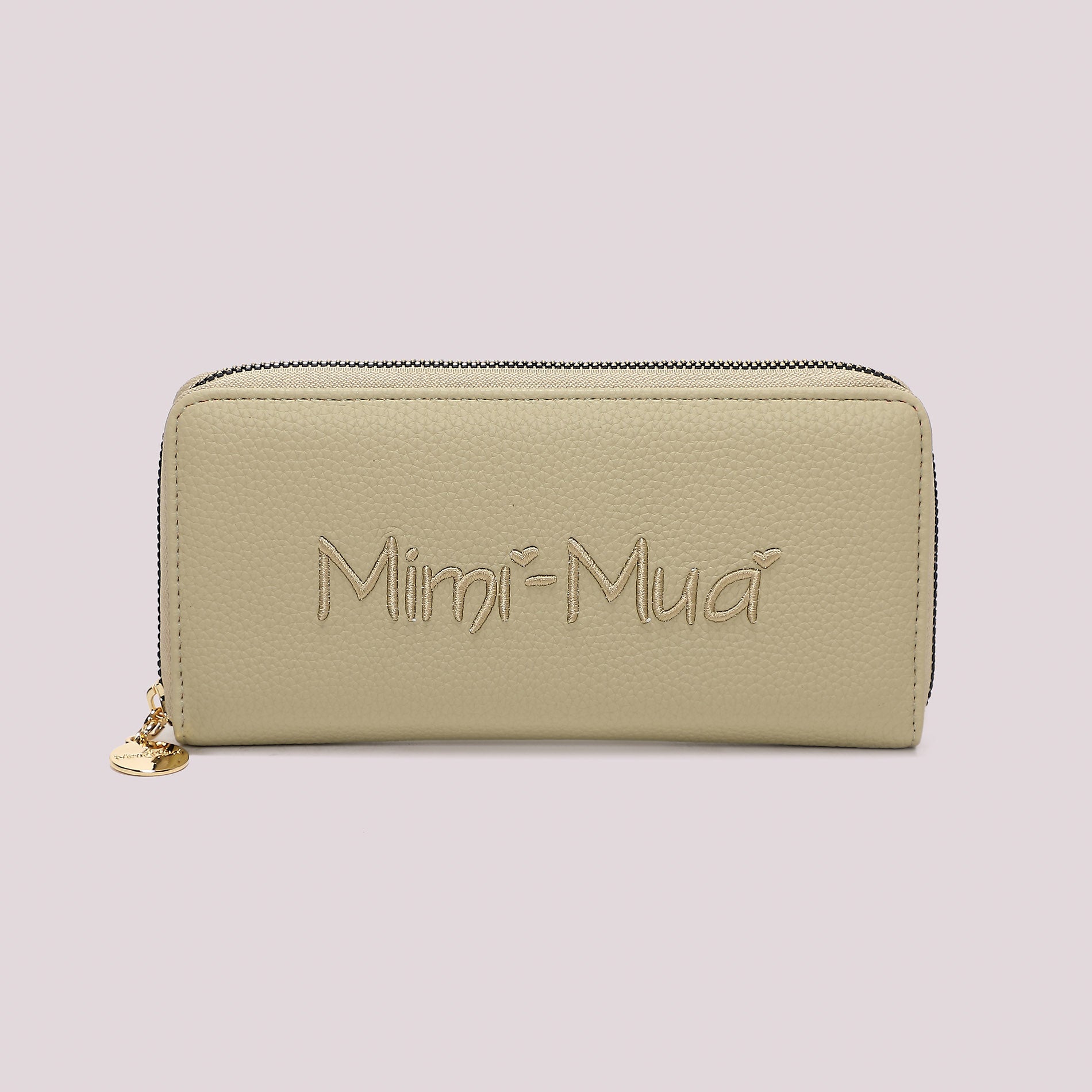 Portafoglio donna Mimi Mua grande zip around con logo in rilievo elegante VERDE PASTELLO TU | Giò Fashion