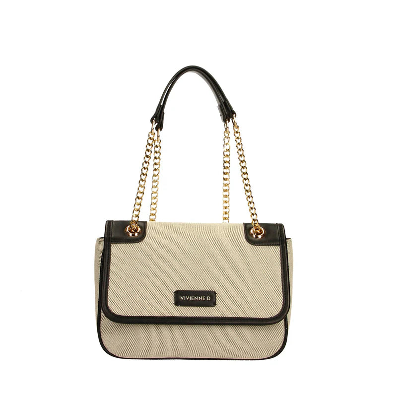 Borsa Vivienne D donna a spalla con catena design elegante moderno Nero TU | Giò Fashion