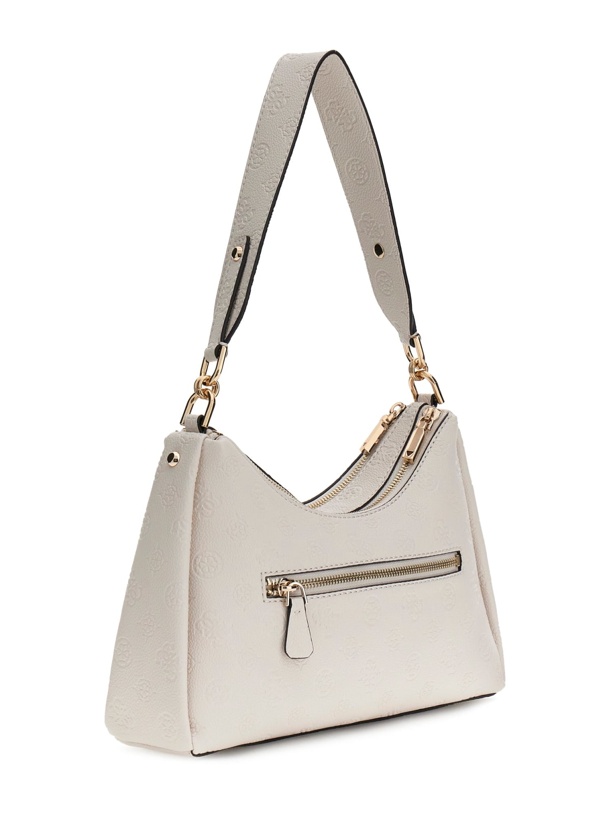 Borse a Mano Guess Anise double zip shoulder bag logo GRIGIO LOGO TU | Giò Fashion