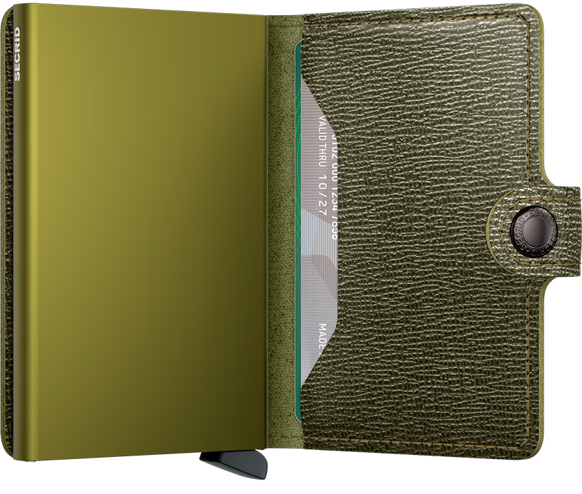 Secrid Miniwallet portafoglio compatto in pelle con protezione RFID VERDE TU | Giò Fashion