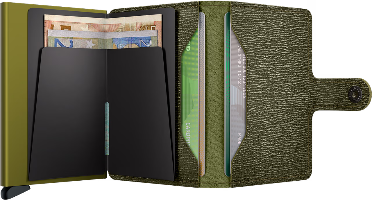 Secrid Miniwallet portafoglio compatto in pelle con protezione RFID VERDE TU | Giò Fashion
