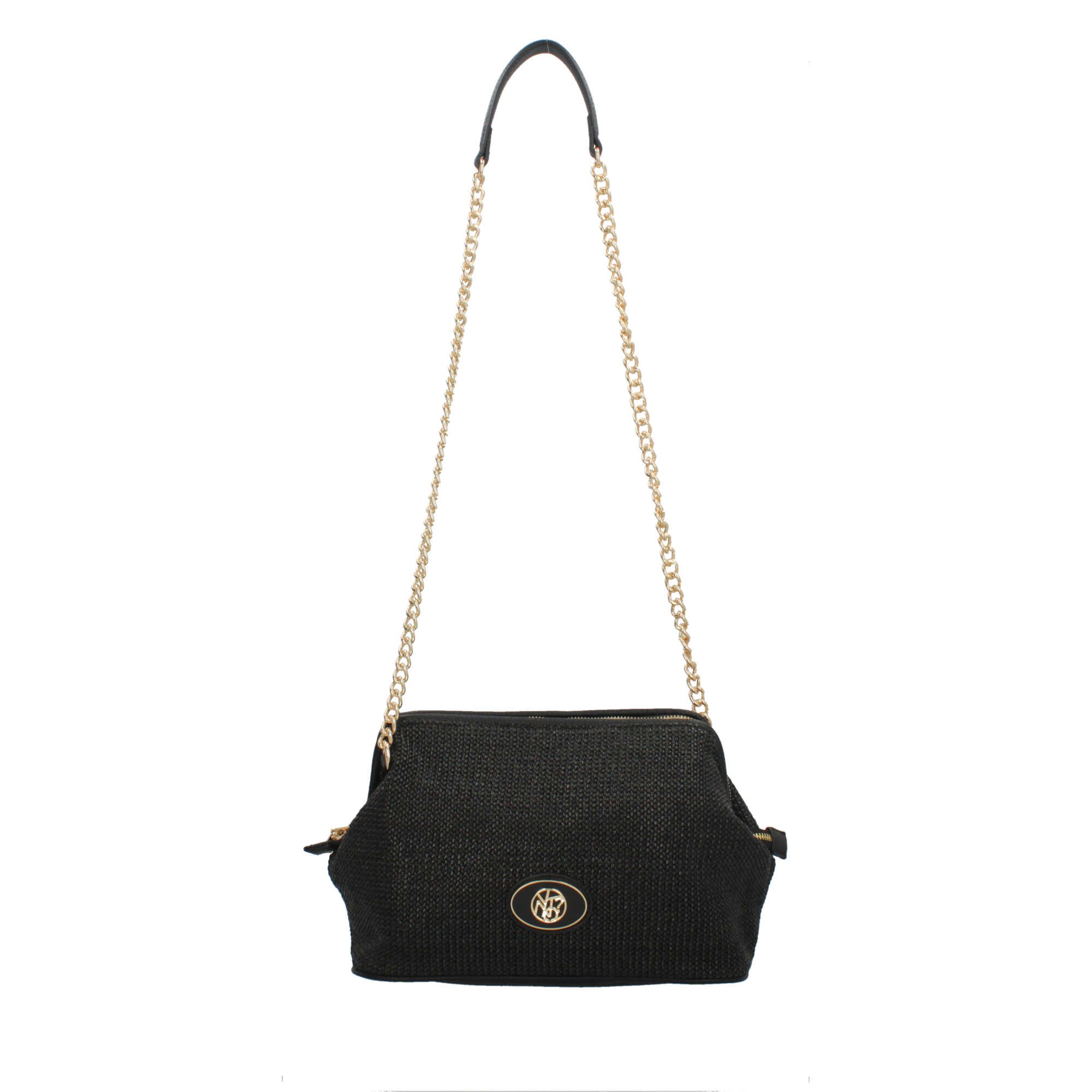 Borsa donna YNot pochette con tracolla in catena e dettagli in ecopelle