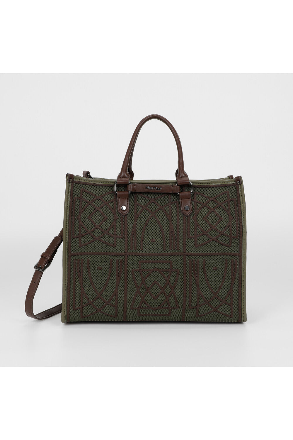 Mimi Mua borsa shopping con manici e tracolla VERDE TU | Giò Fashion