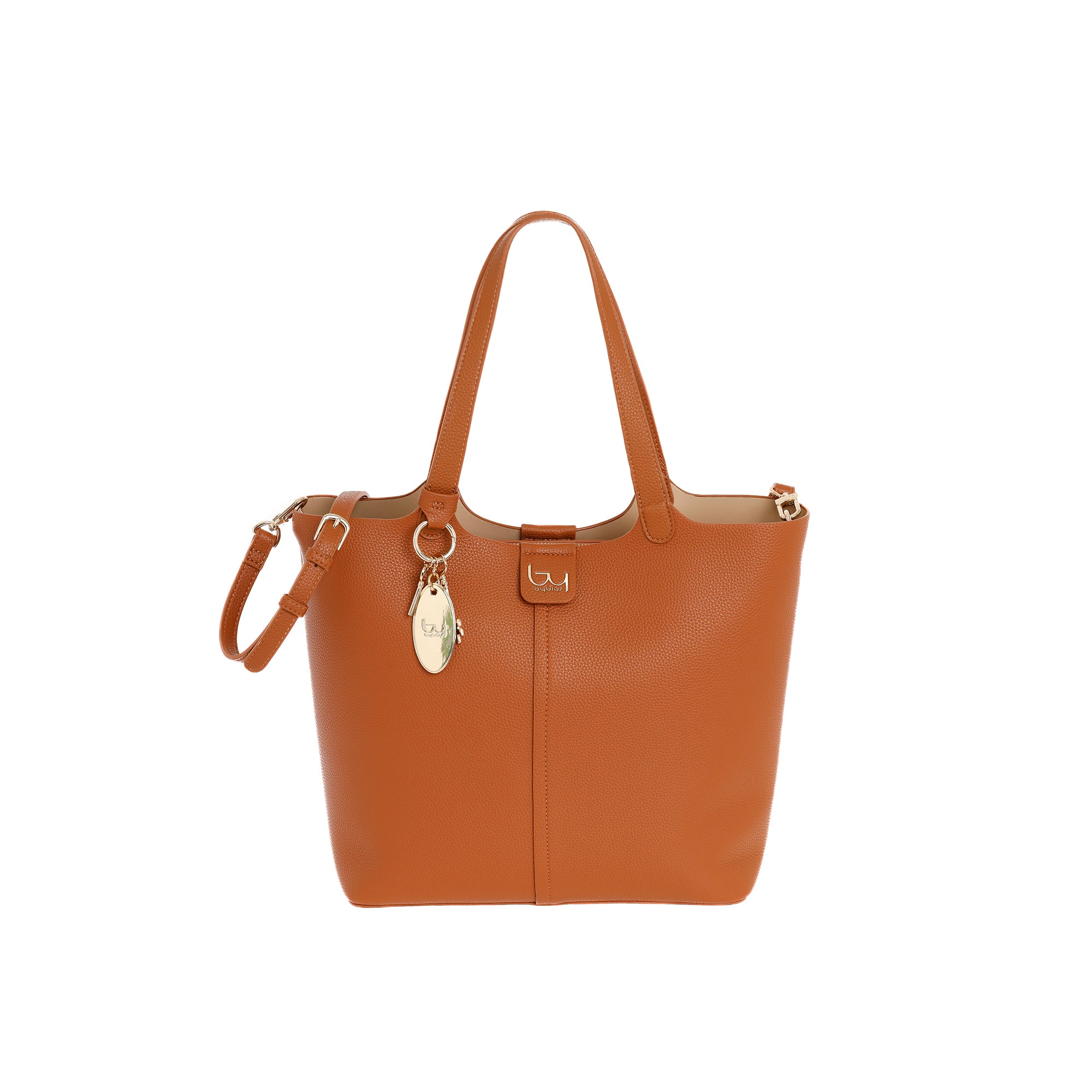 Borsa shopping Byblos donna in ecopelle con charm e tracolla regolabile TAN TU | Giò Fashion