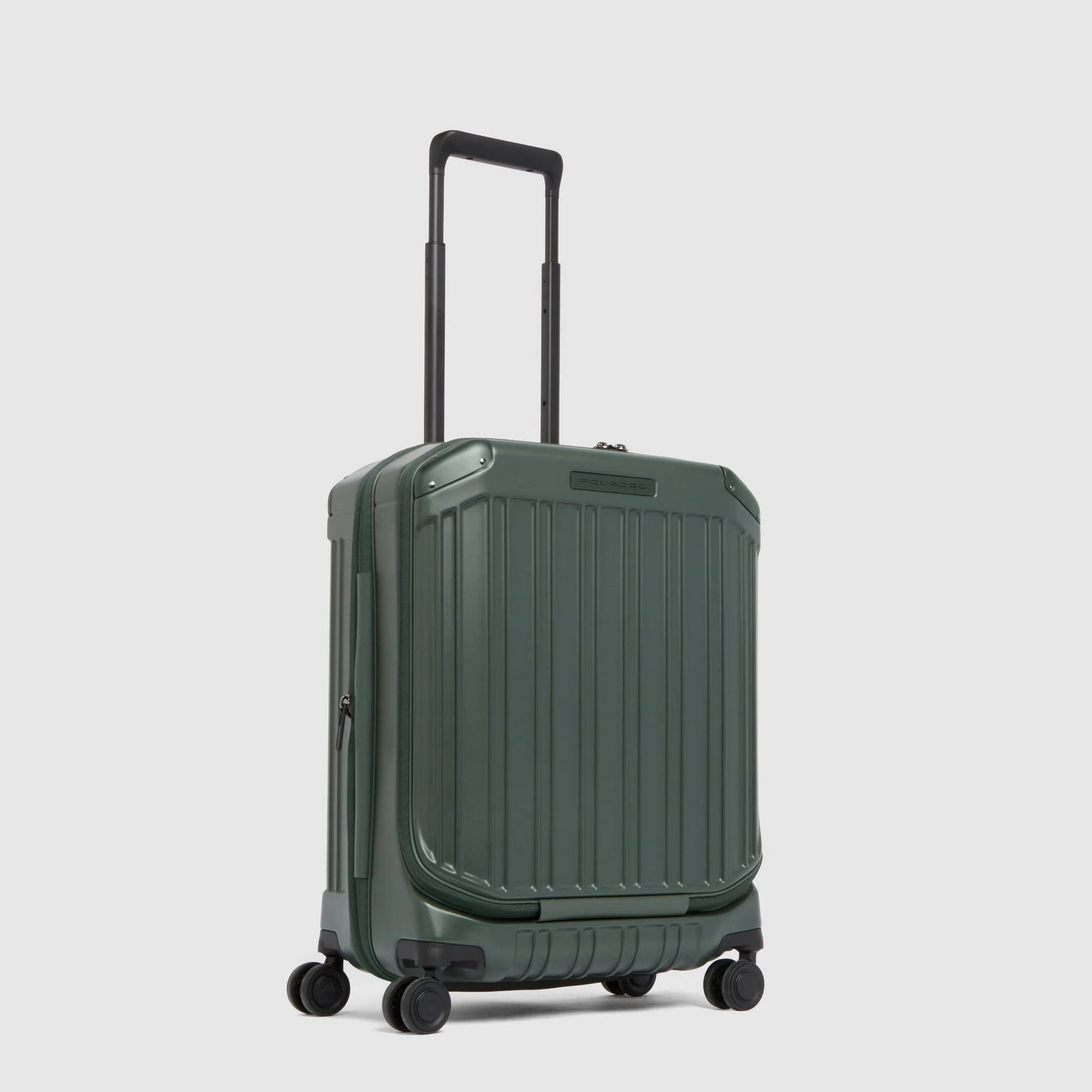 Piquadro Trolley Rigido da Cabina PQ-Light Blu Opaco Espandibile con 4 Ruote e Porta PC 17,3"