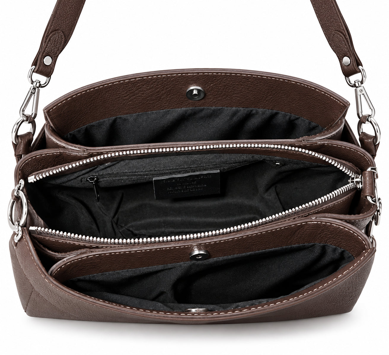 Borsa Donna a Spalla Elegante con Tracolla Removibile e Finitura Martellata