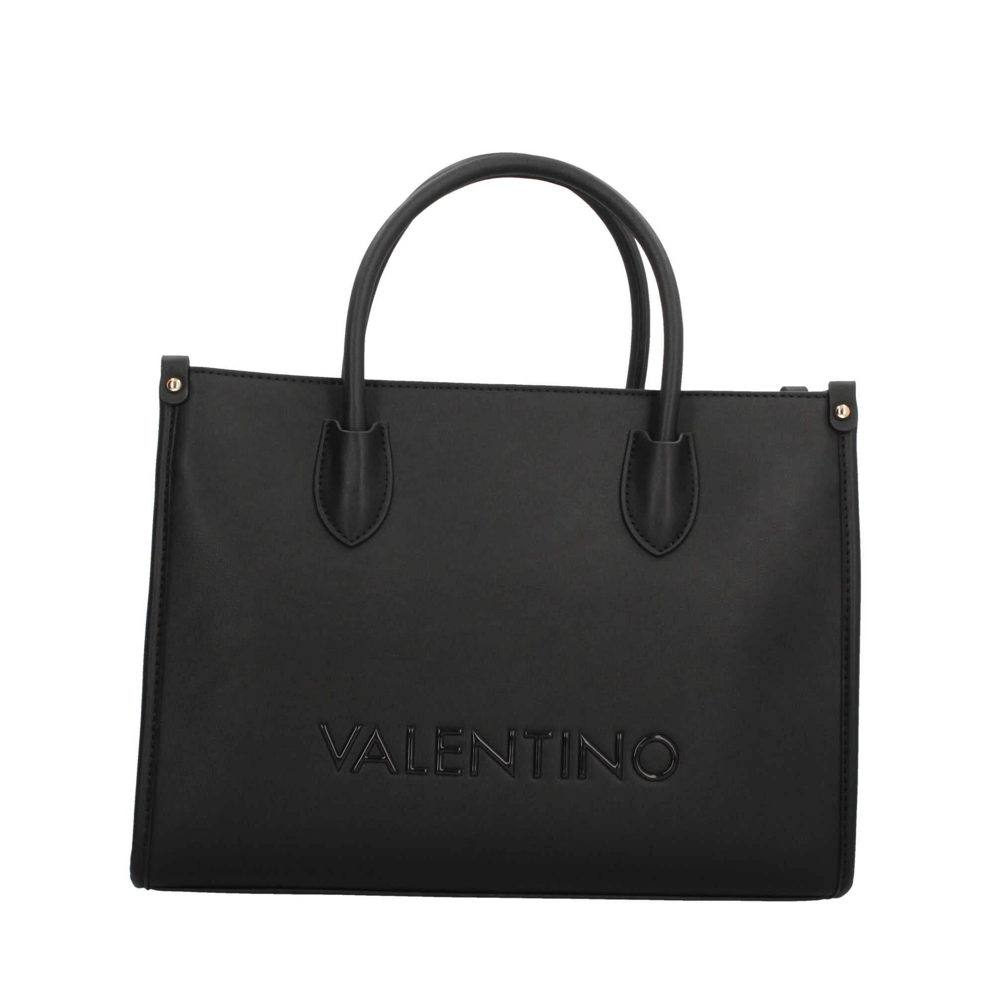 Borsa Shopping Valentino con Tracolla Staccabile e Maxi Logo in Gomma