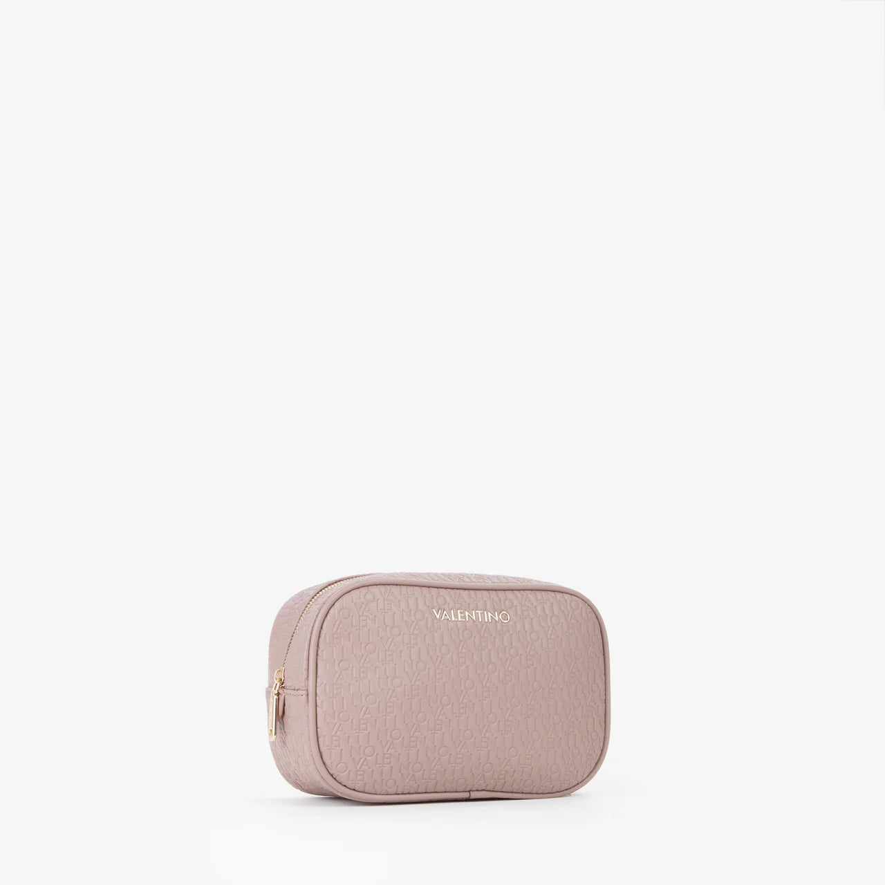 Valentino beauty case donna compatto con logo in rilievo Beige TU | Giò Fashion