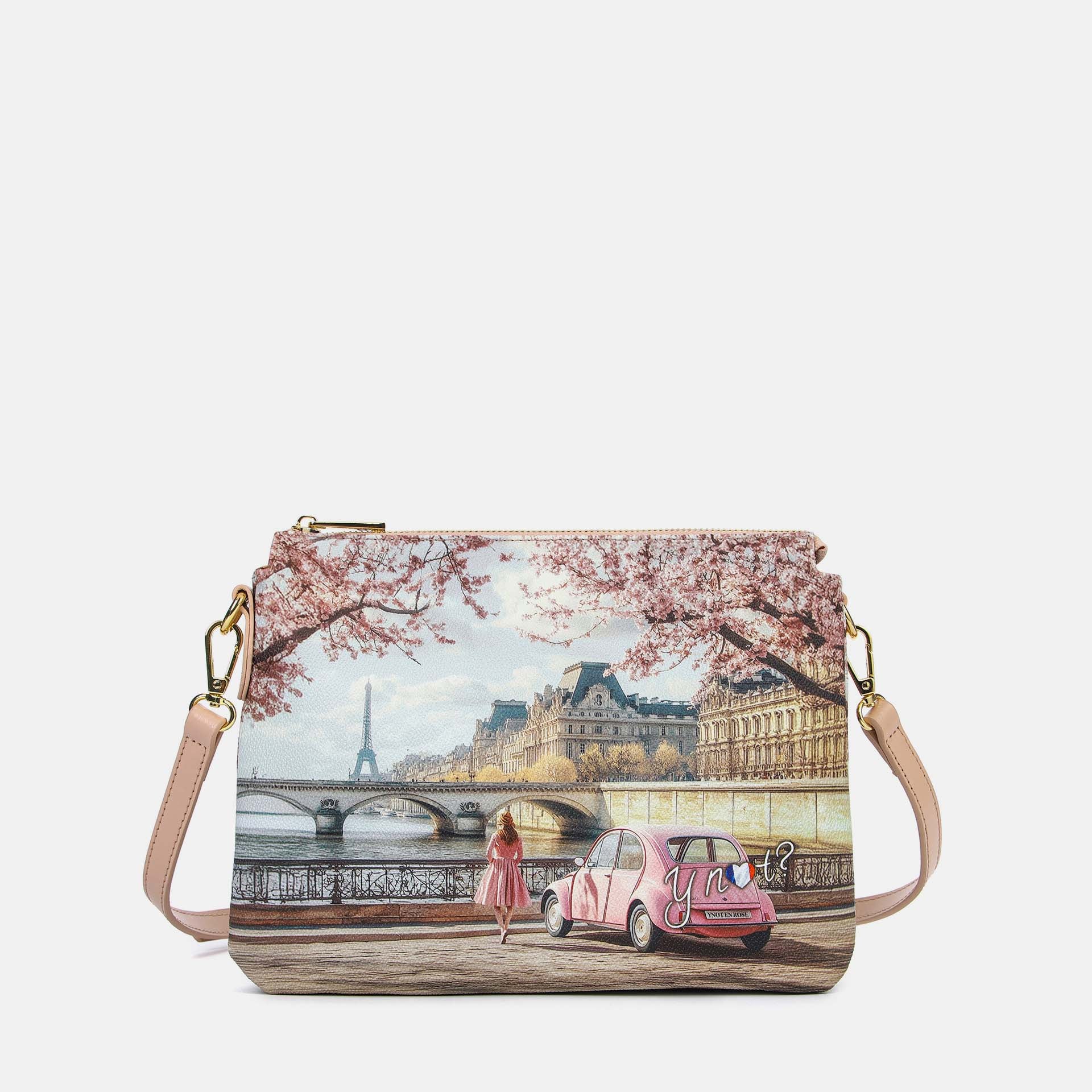 Y-Not Borsa a Spalla 2 Scomparti YesBag Paris en Rose TU | Giò Fashion