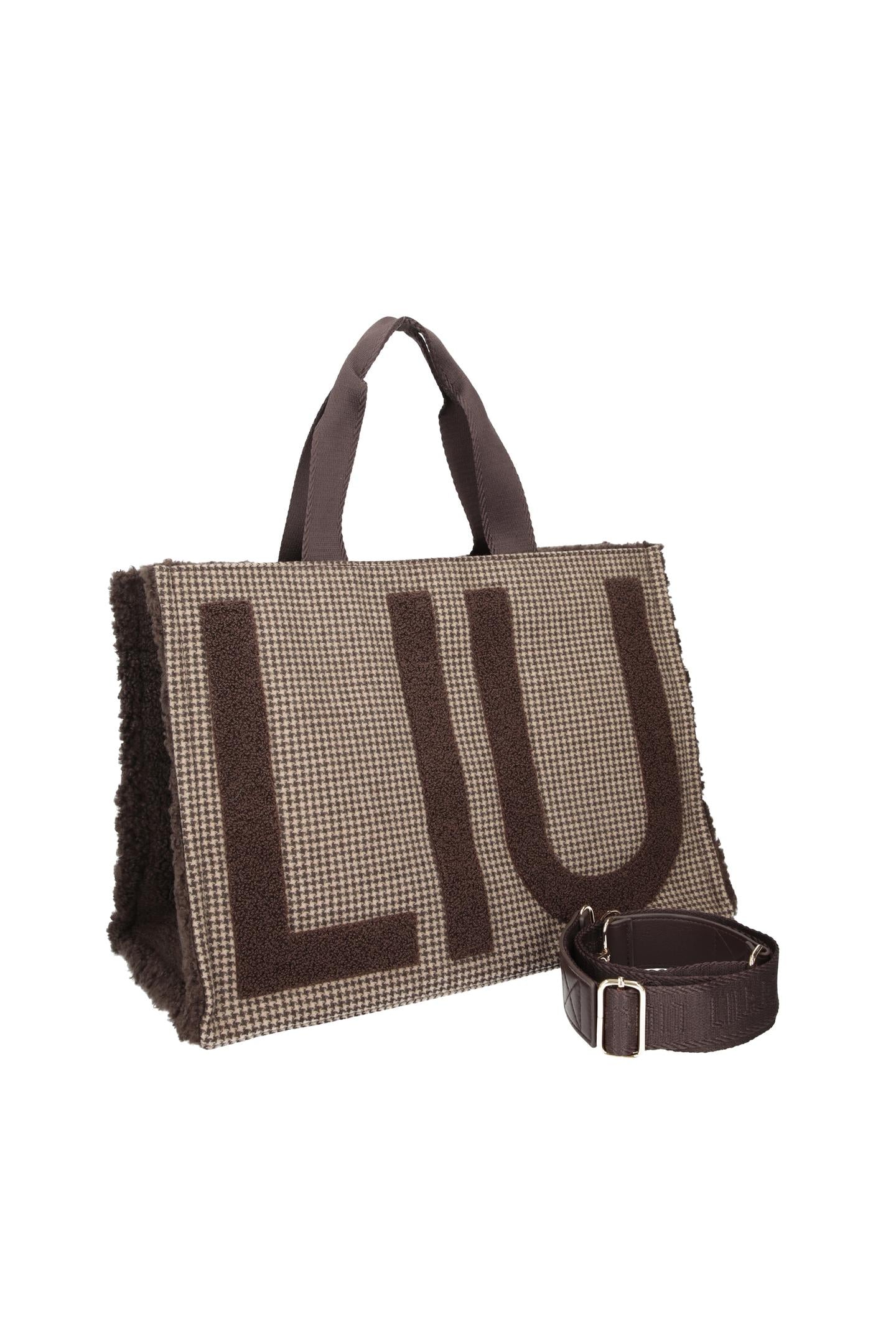 Liu Jo Tote Bag Grande Donna Check con Logo e Tracolla