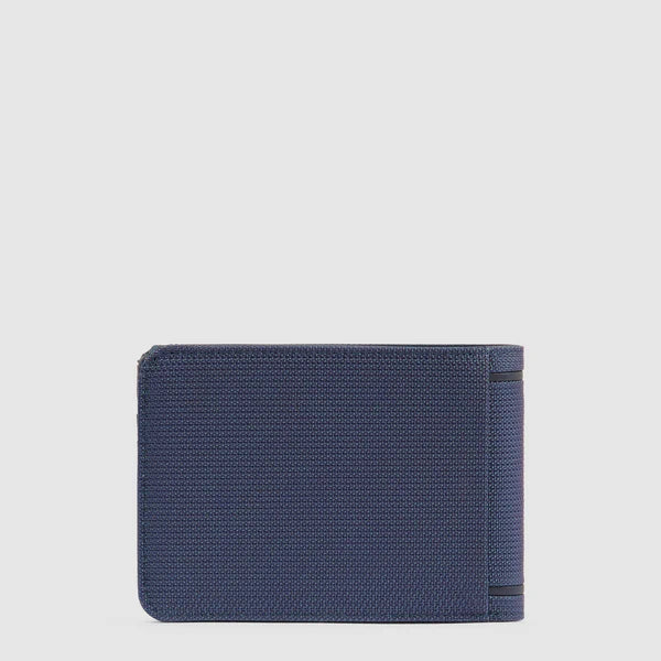 Portafoglio Piquadro uomo compatto in tessuto con chiusura zip e design moderno BLU TU | Giò Fashion